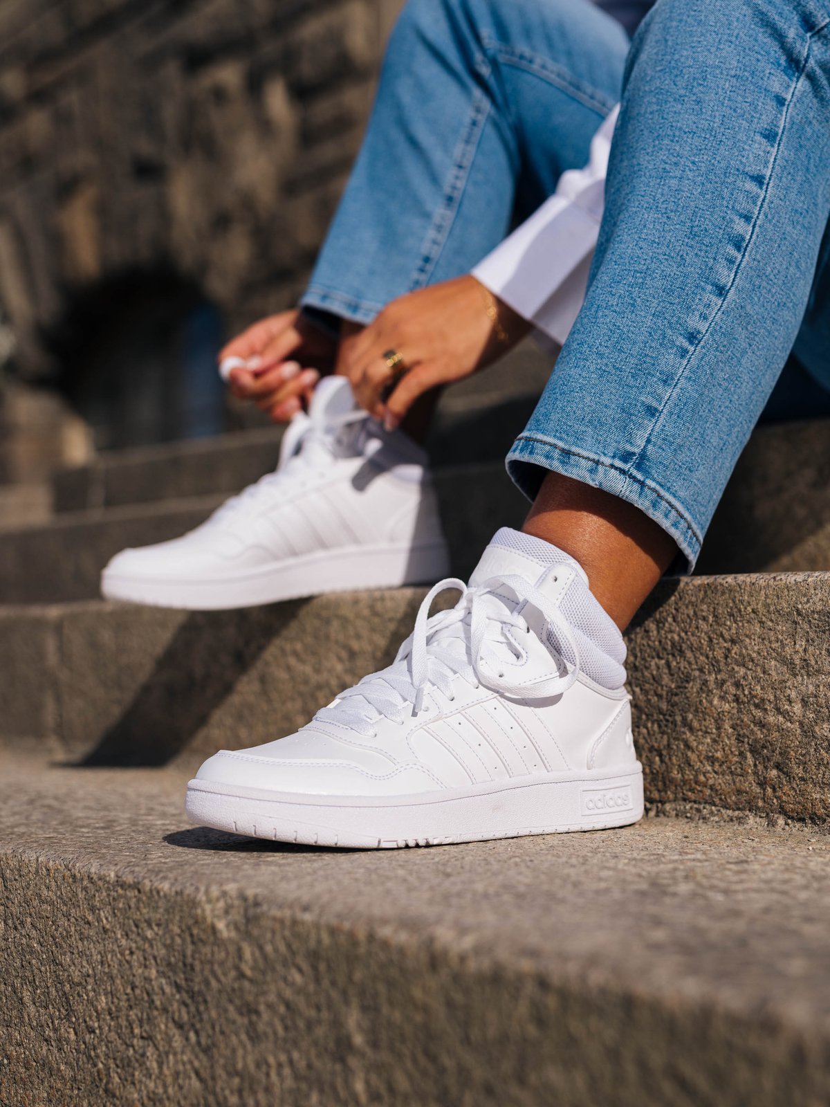 adidas Hoops 3.0 Mid Hvit