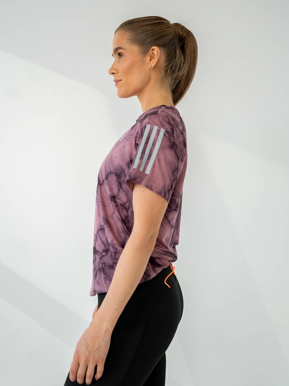 adidas Own The Run All Over Print Tee Wonorc / Black