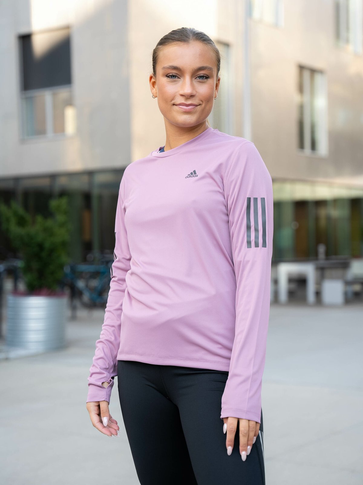 adidas Own The Run Long Sleeve Tee Wonder Orchid