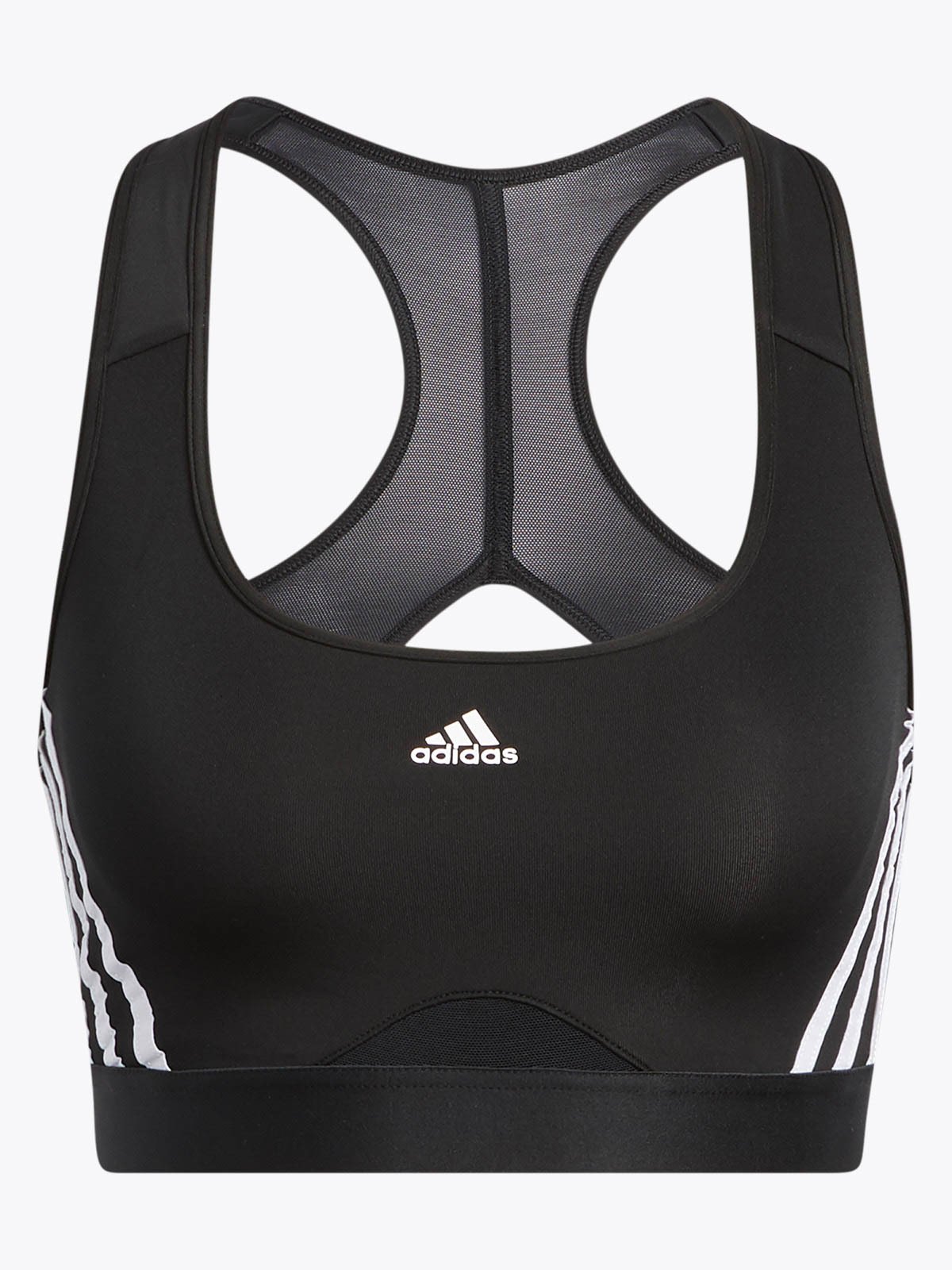 adidas Power Medium Support 3-Stripes Bra Black / White