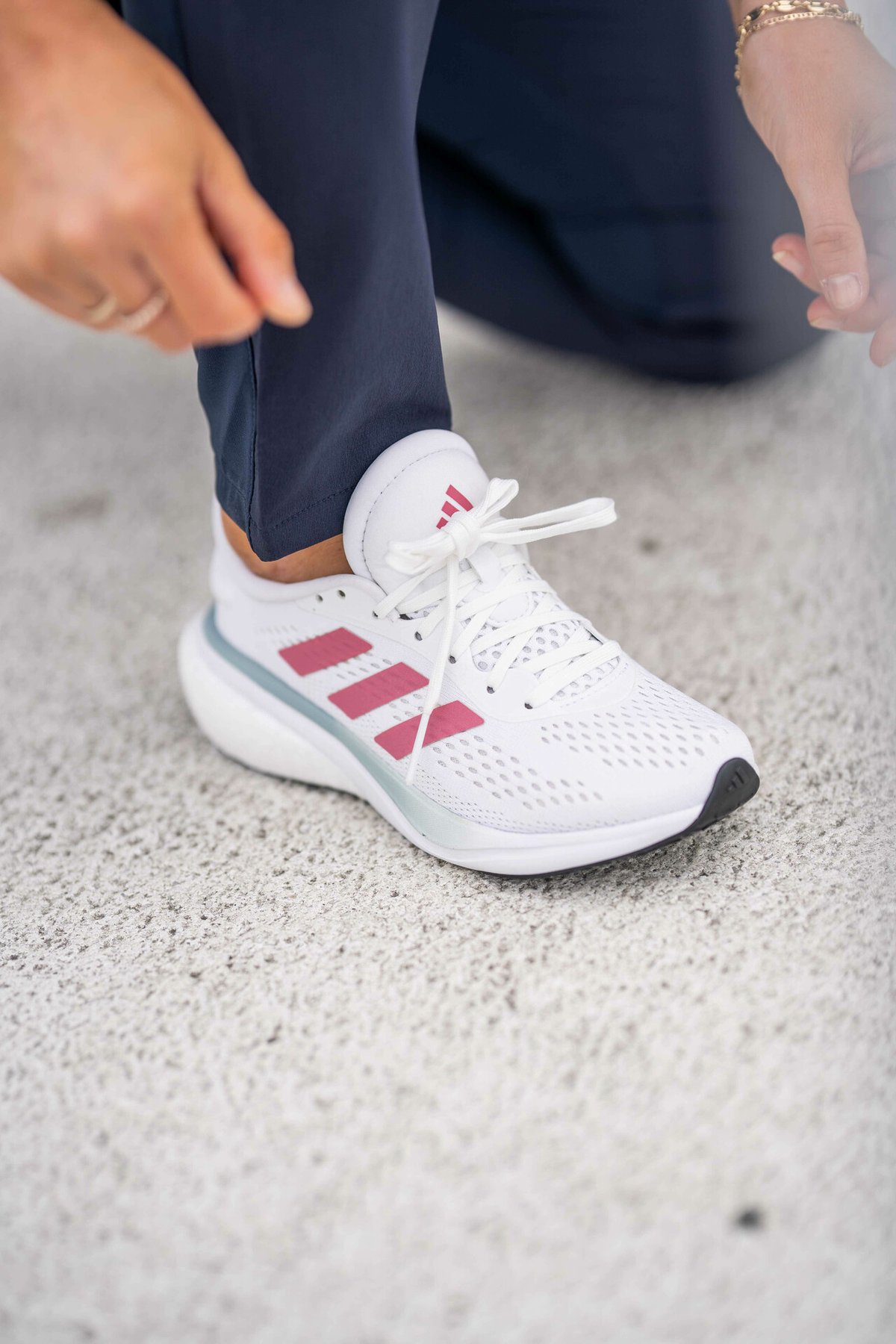 adidas Supernova 2 White/Pink Stripe/Black