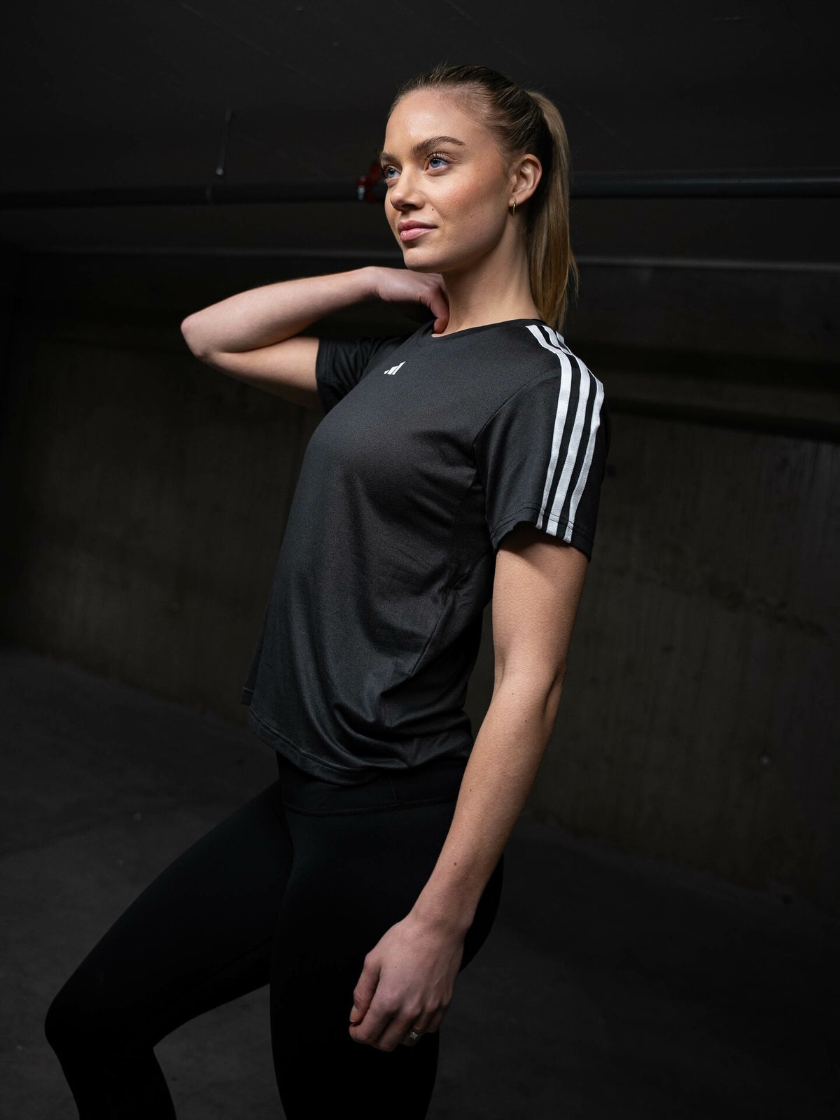 adidas Training Essential 3-Stripes Tee Black