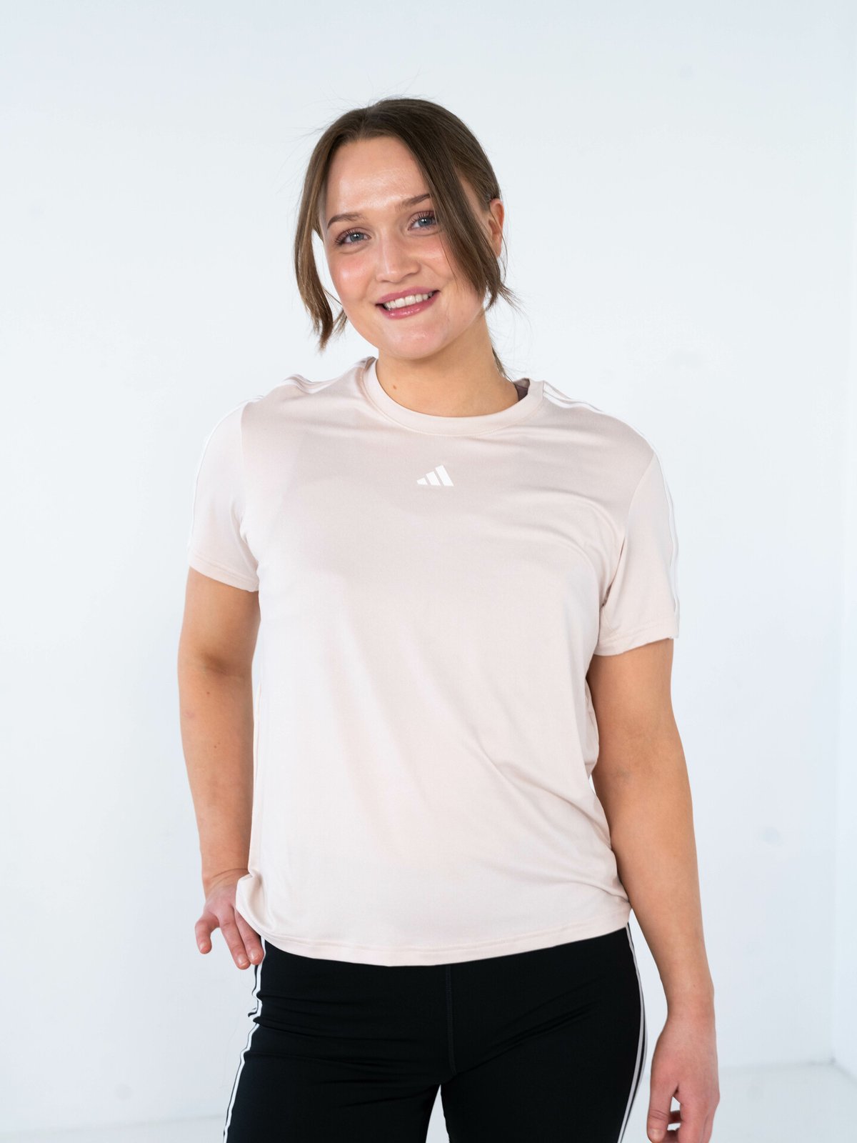 adidas Training Essential 3-Stripes Tee Putty Mauve S24 / White