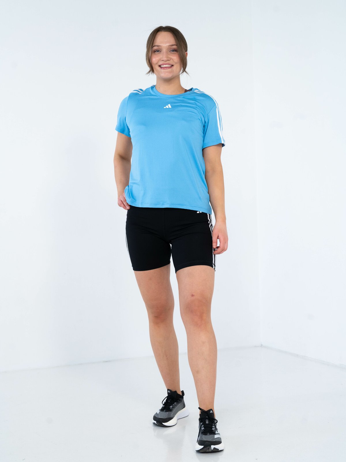 adidas Training Essential 3-Stripes Tee Blue / White