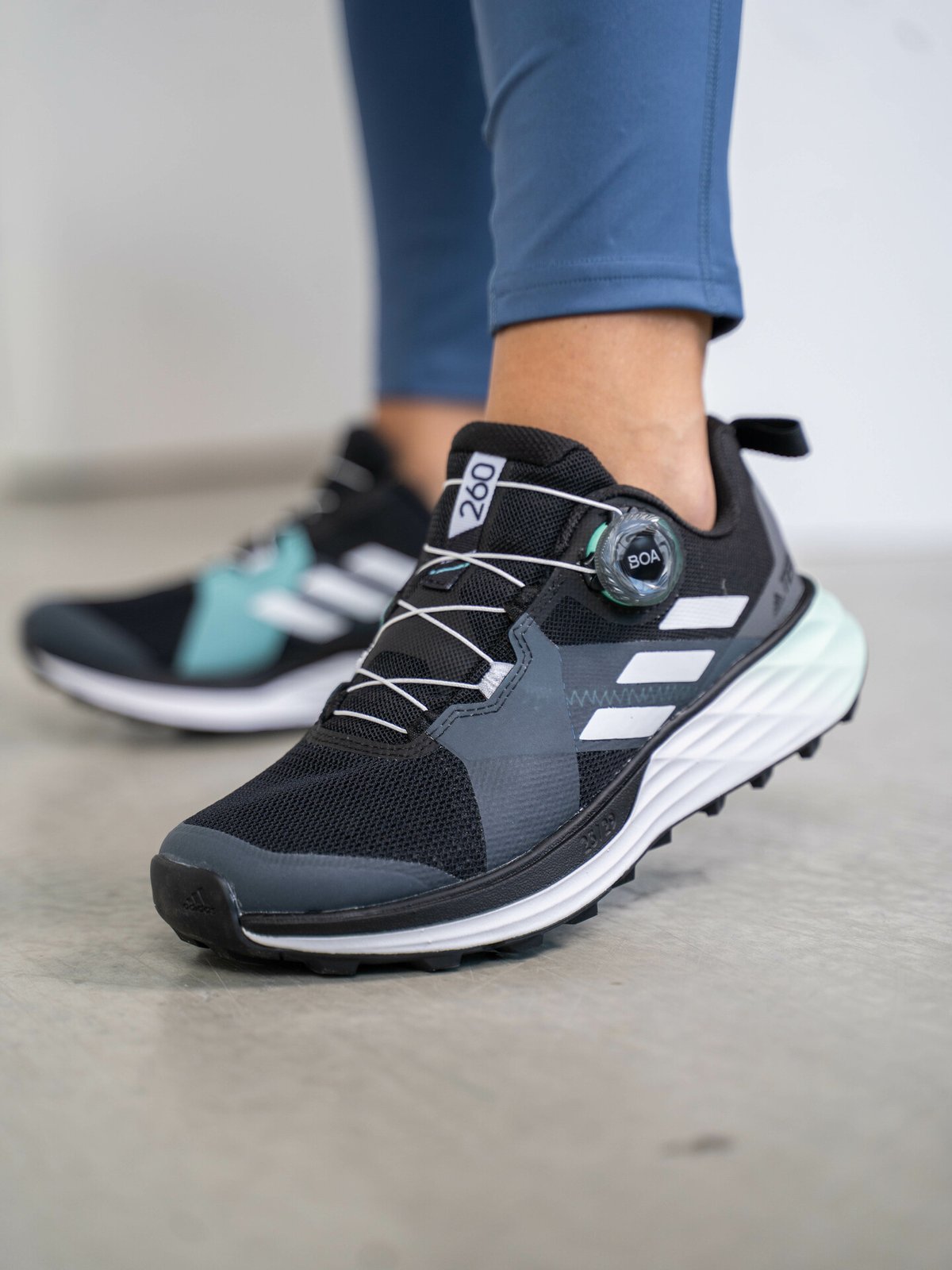 adidas Terrex Two Boa Core Black / Crystal White / Acid Mint