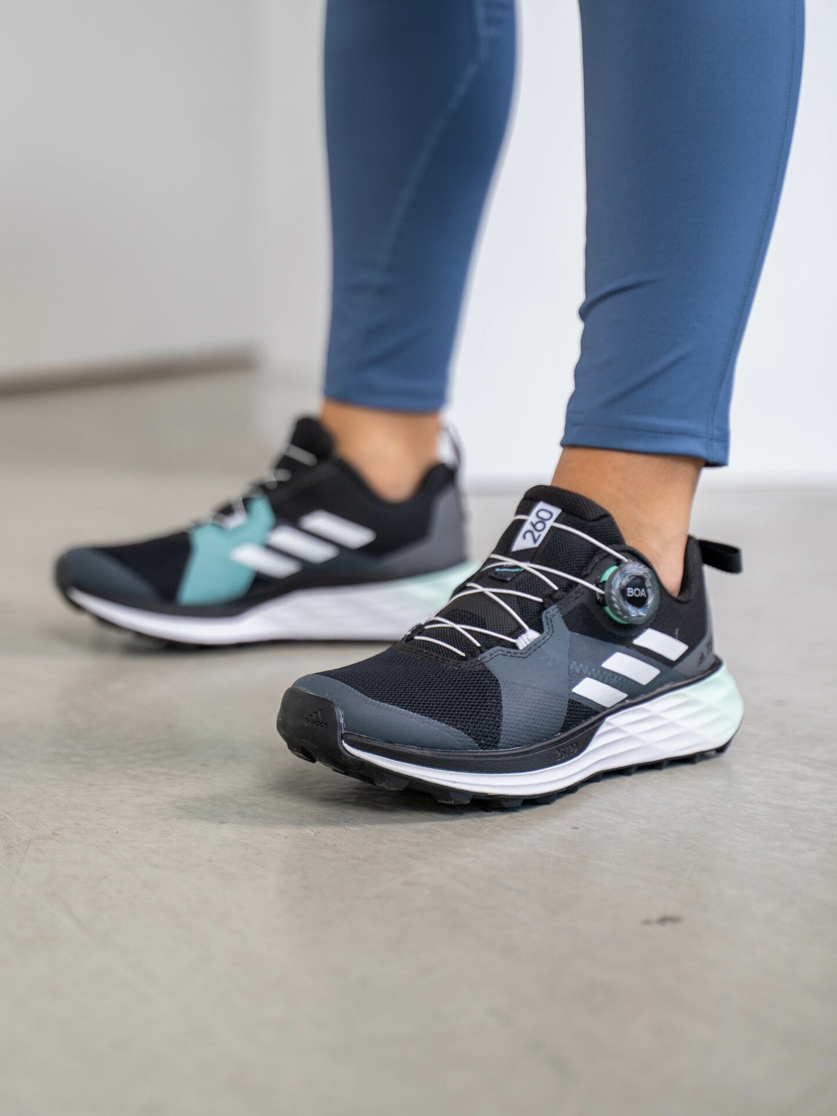 adidas Terrex Two Boa Core Black / Crystal White / Acid Mint