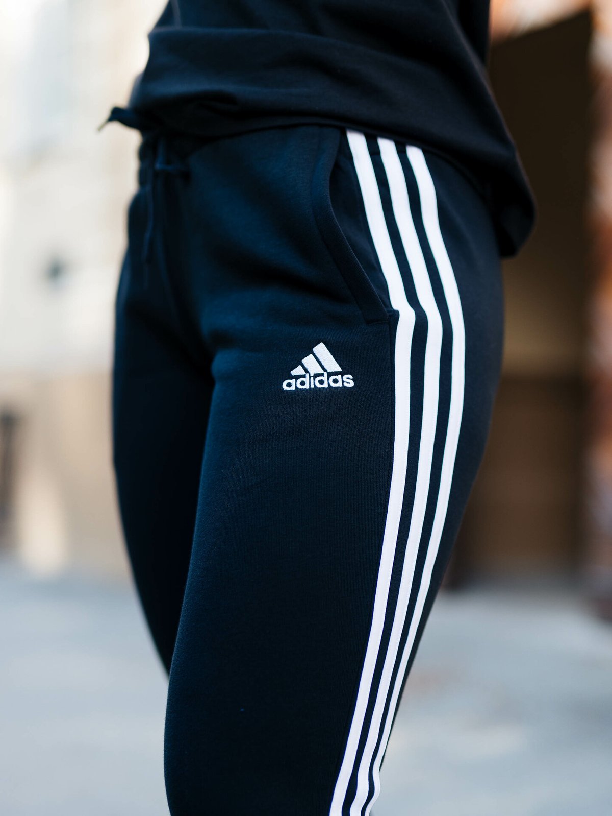 adidas 3-Stripes Fleece Pant Black / White