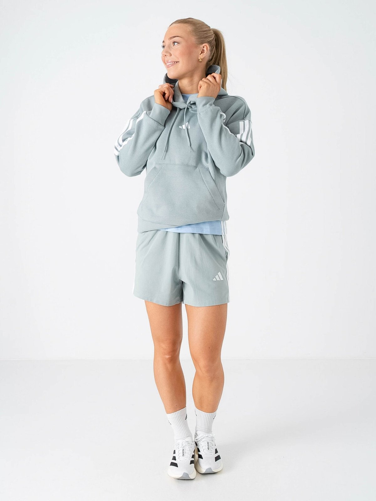 adidas 3-Stripes Fleece Hoodie Grønn