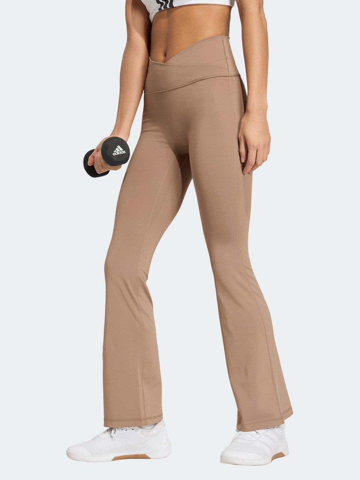 adidas 3 Stripes Studio All Me Flare Leggings Brun