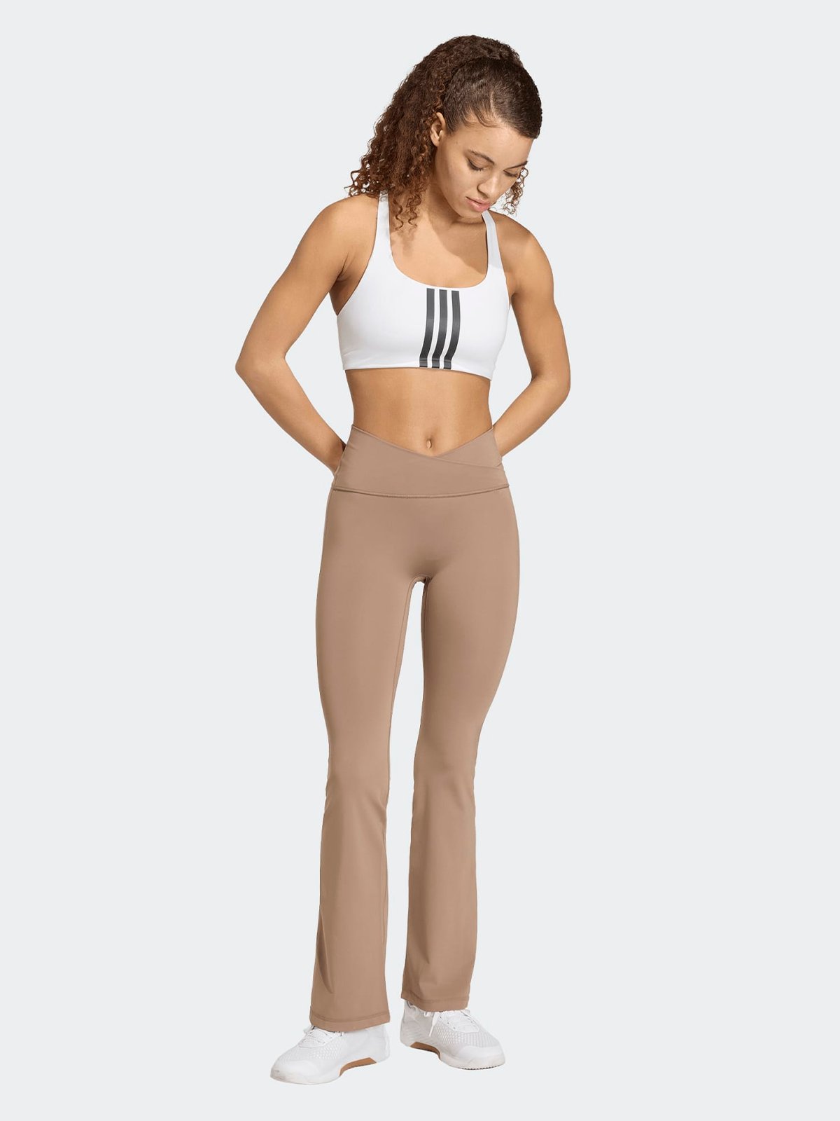 adidas 3 Stripes Studio All Me Flare Leggings Brun