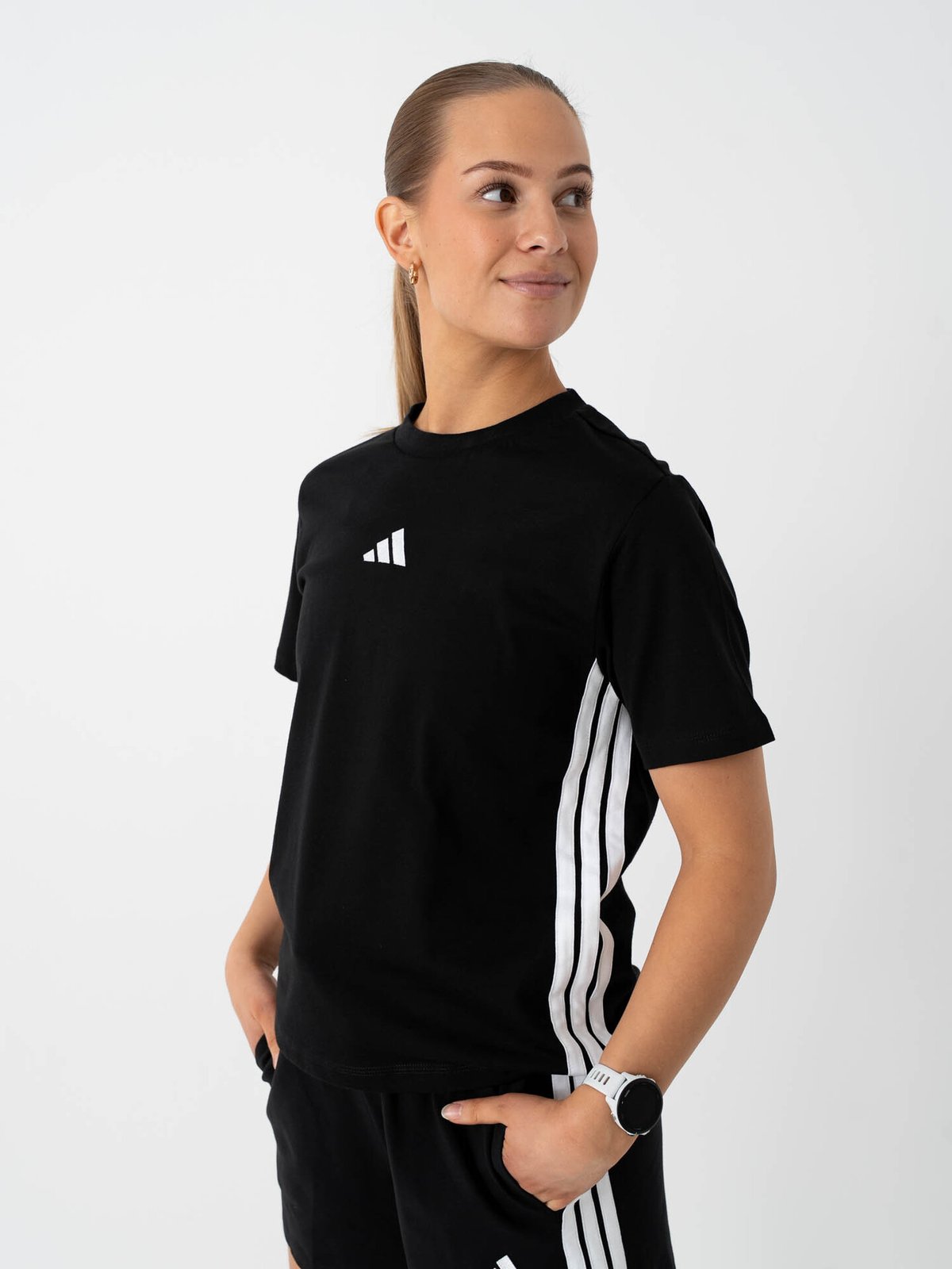 adidas 3-Stripes SJ Tee Black / White