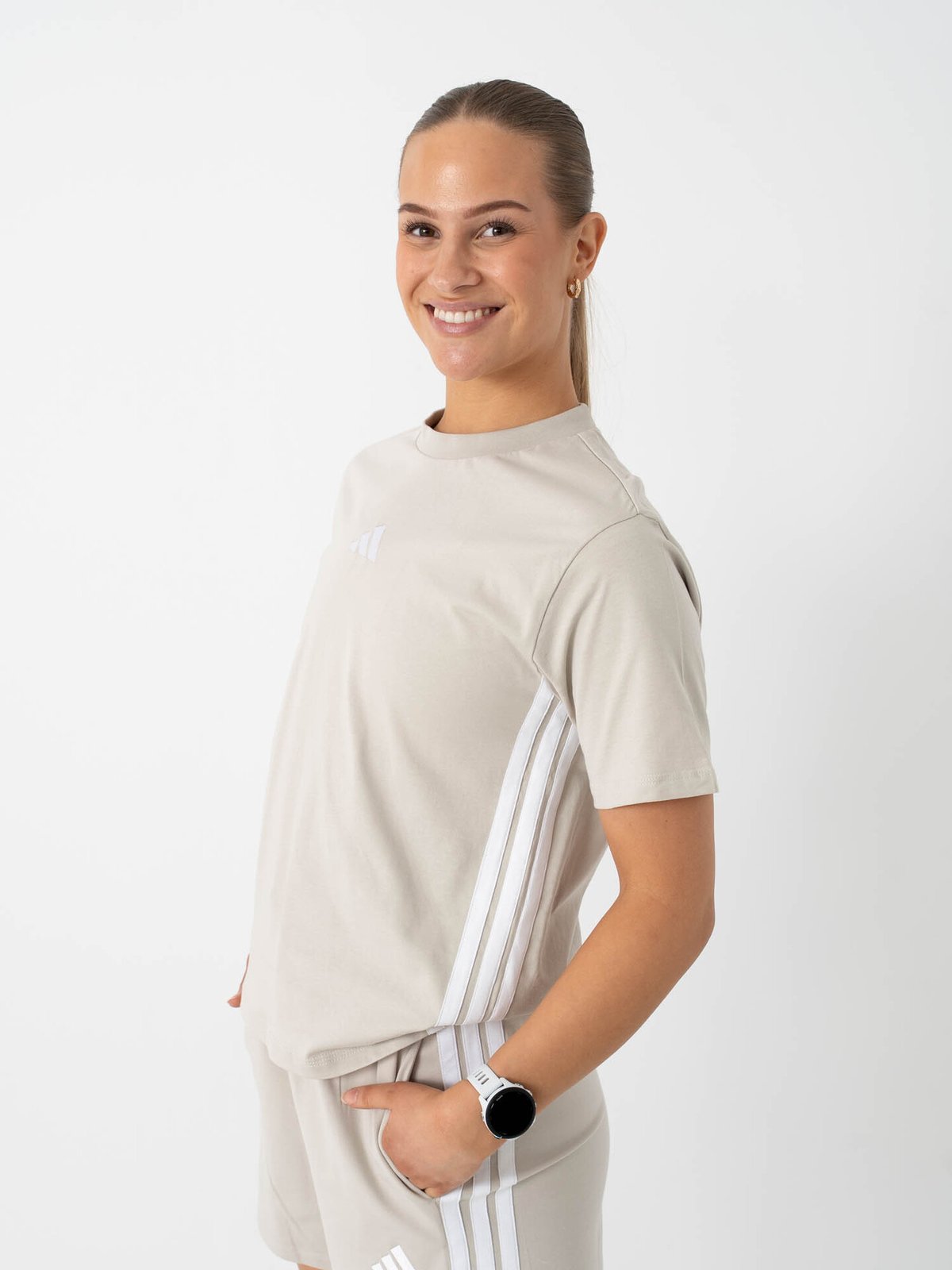 adidas 3-Stripes SJ Tee Beige