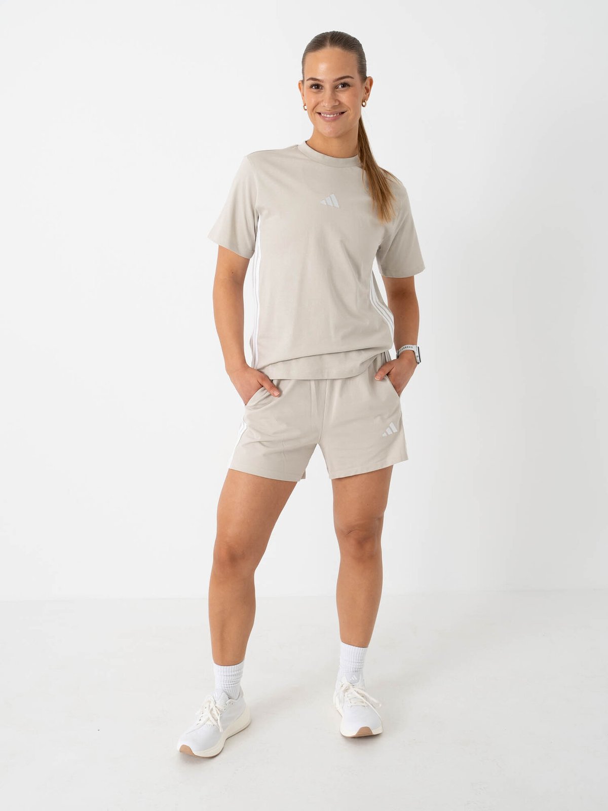 adidas 3-Stripes SJ Tee Beige