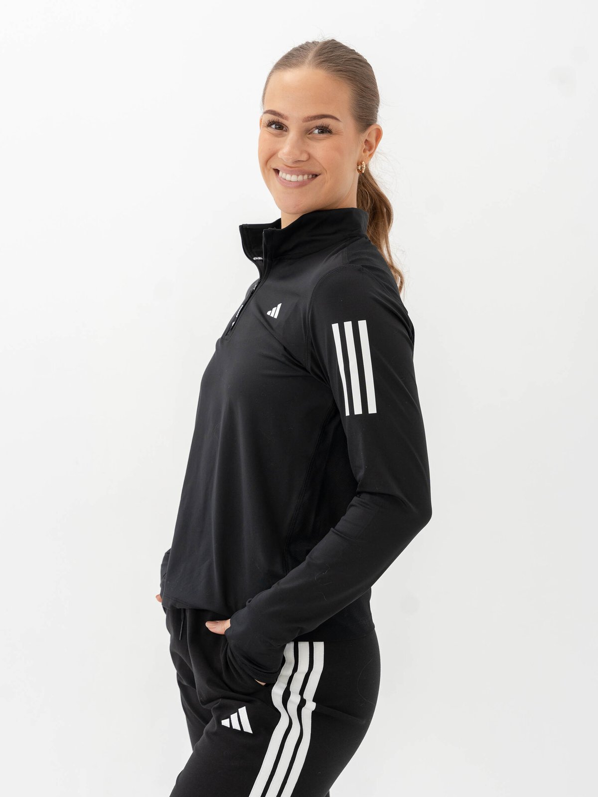 adidas Own The Run Bar Half-Zip Black