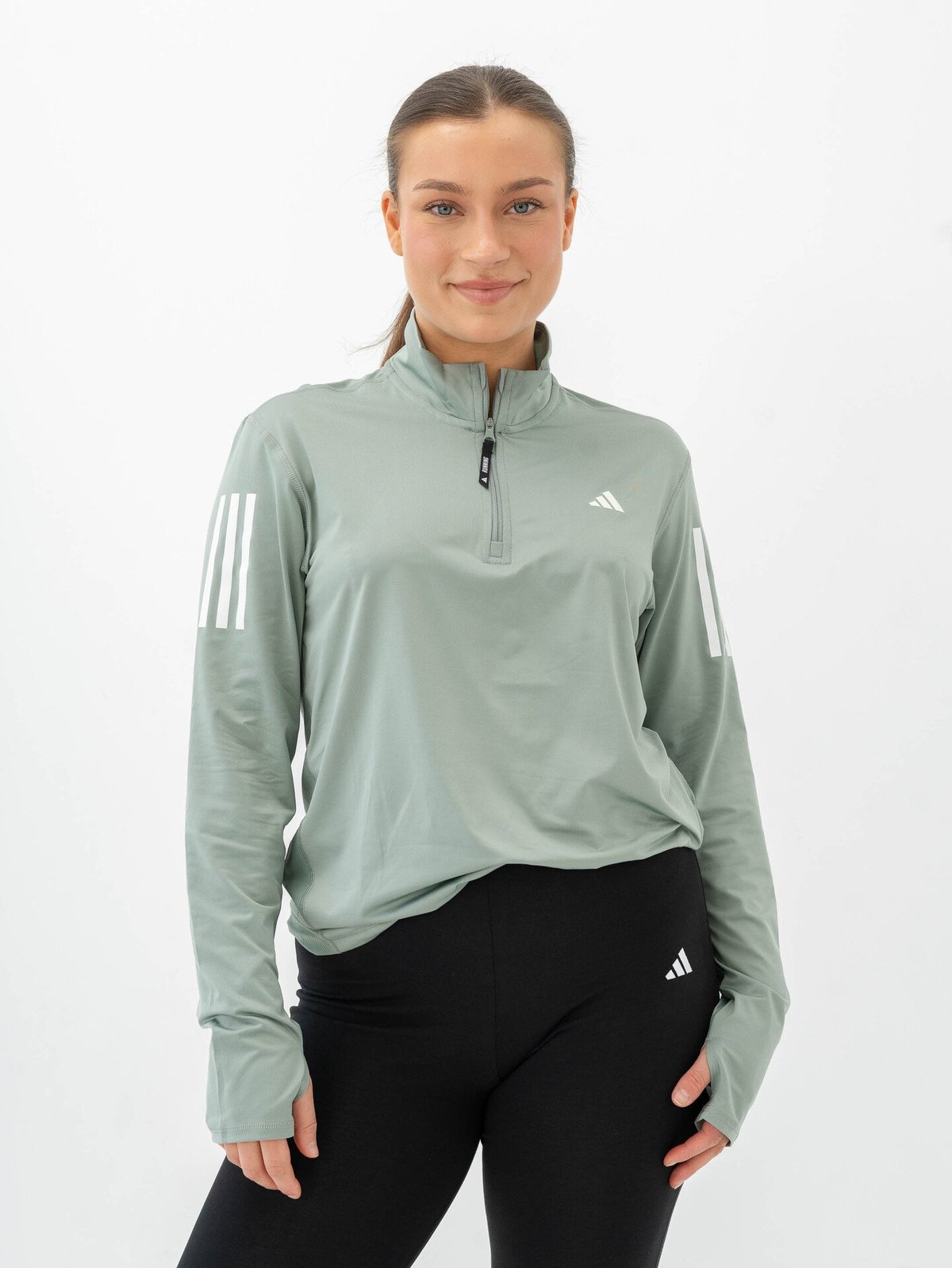 adidas Own The Run Bar Half-Zip Grønn