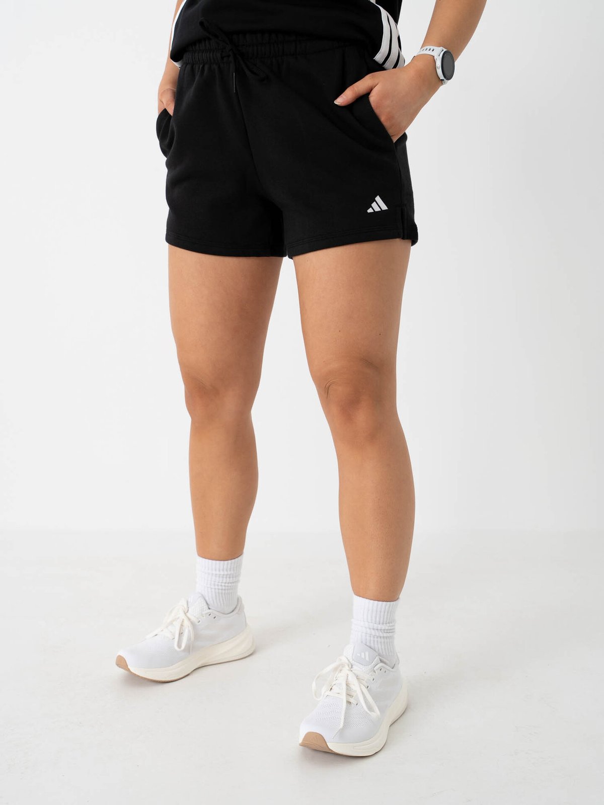 adidas Small Logo Feel Cozy Shorts Black / White