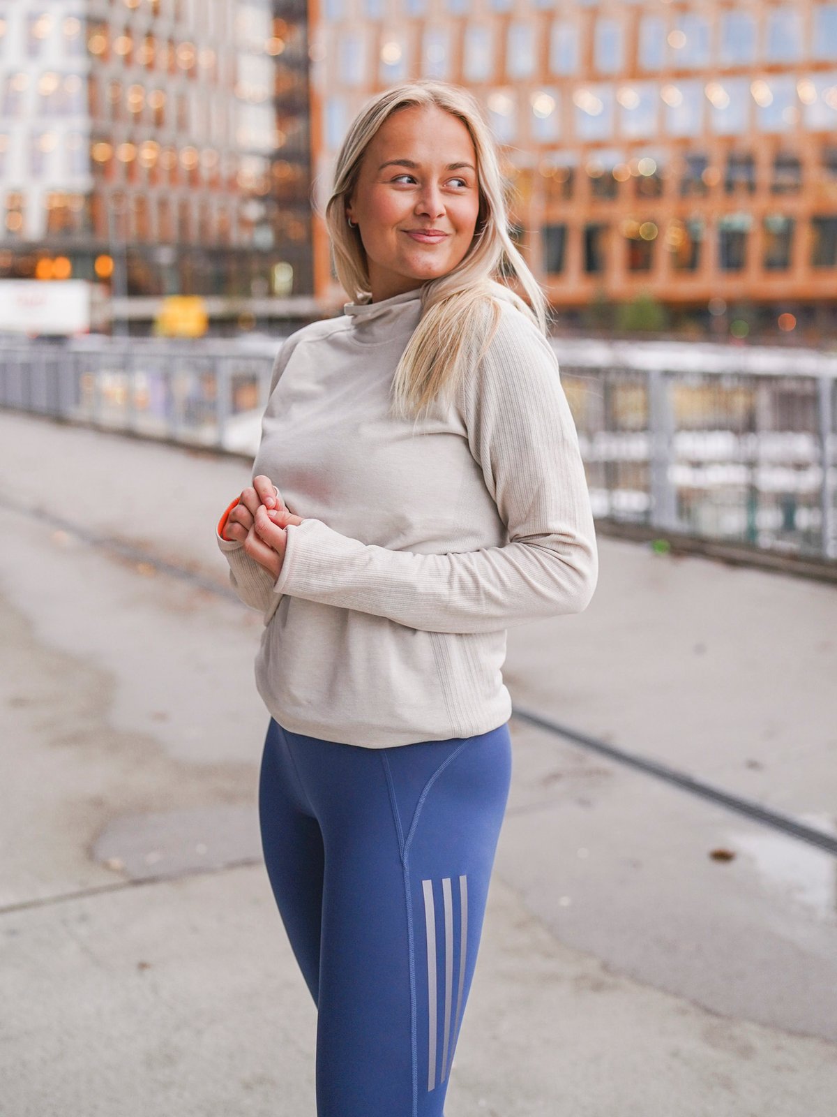 adidas X-City Knit Long Sleeve Beige