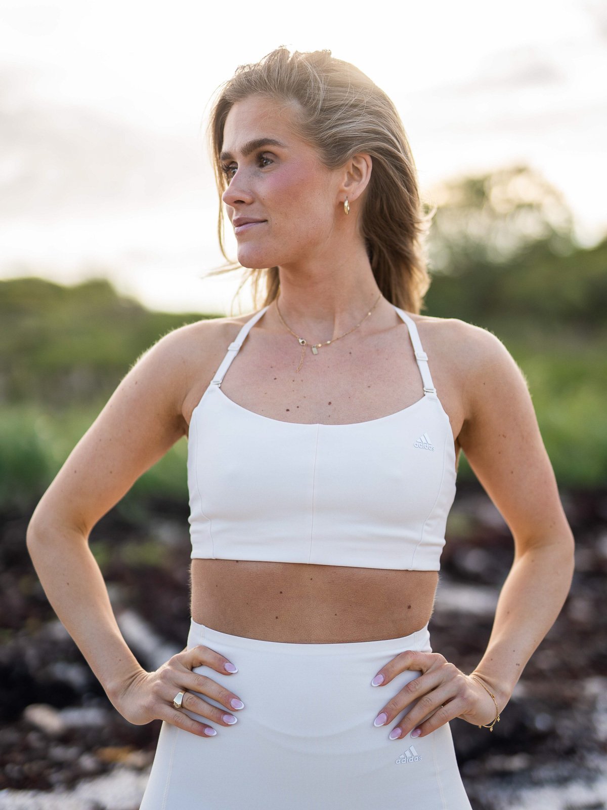 adidas Yoga Light Support Bra Wonder White