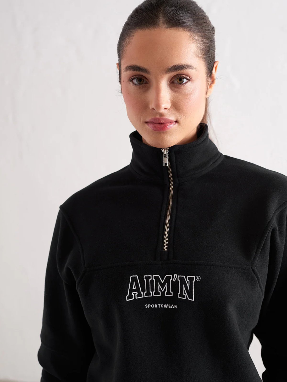 Aim'n College Sweat Half Zip Black