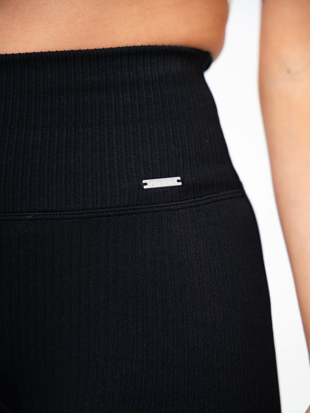 Aim'n Ribbed Seamless Flare Tights Black