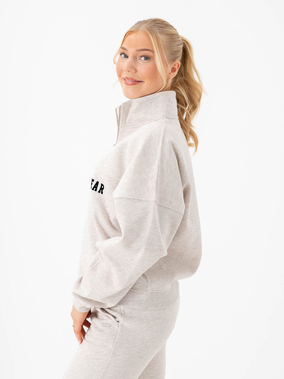 Aim'n Varsity Sweat Half Zip Dark Clay