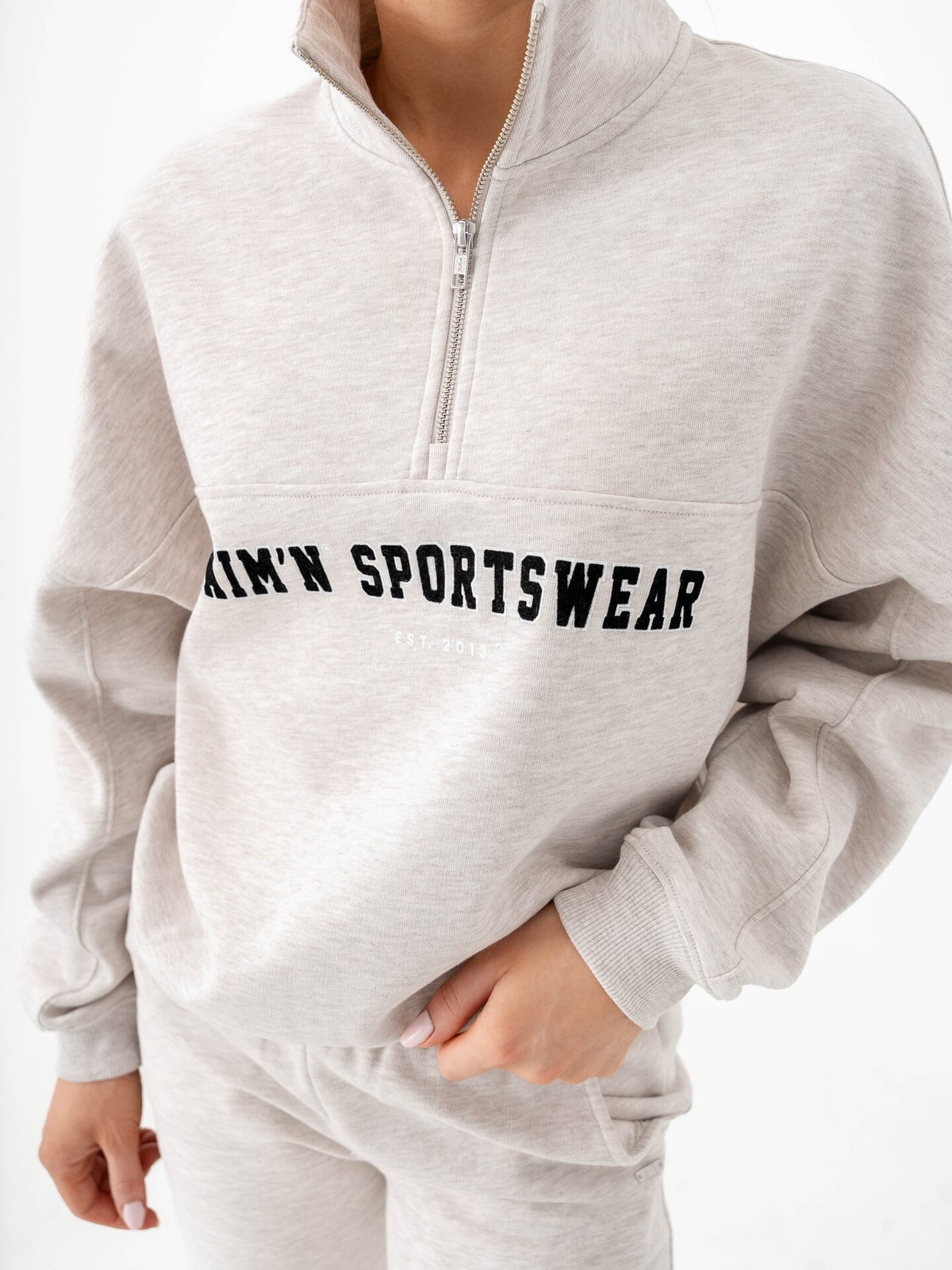 Aim'n Varsity Sweat Half Zip Dark Clay