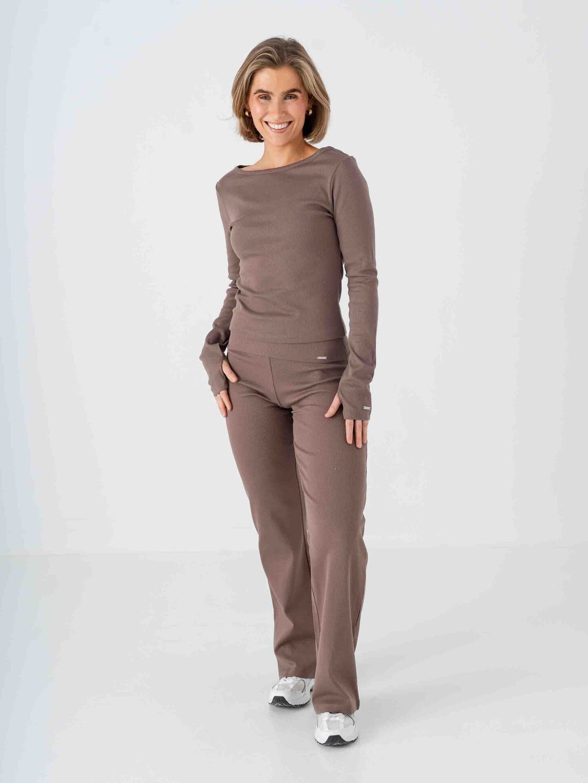 Aim'n Ease Ribbed Pants Macchiato