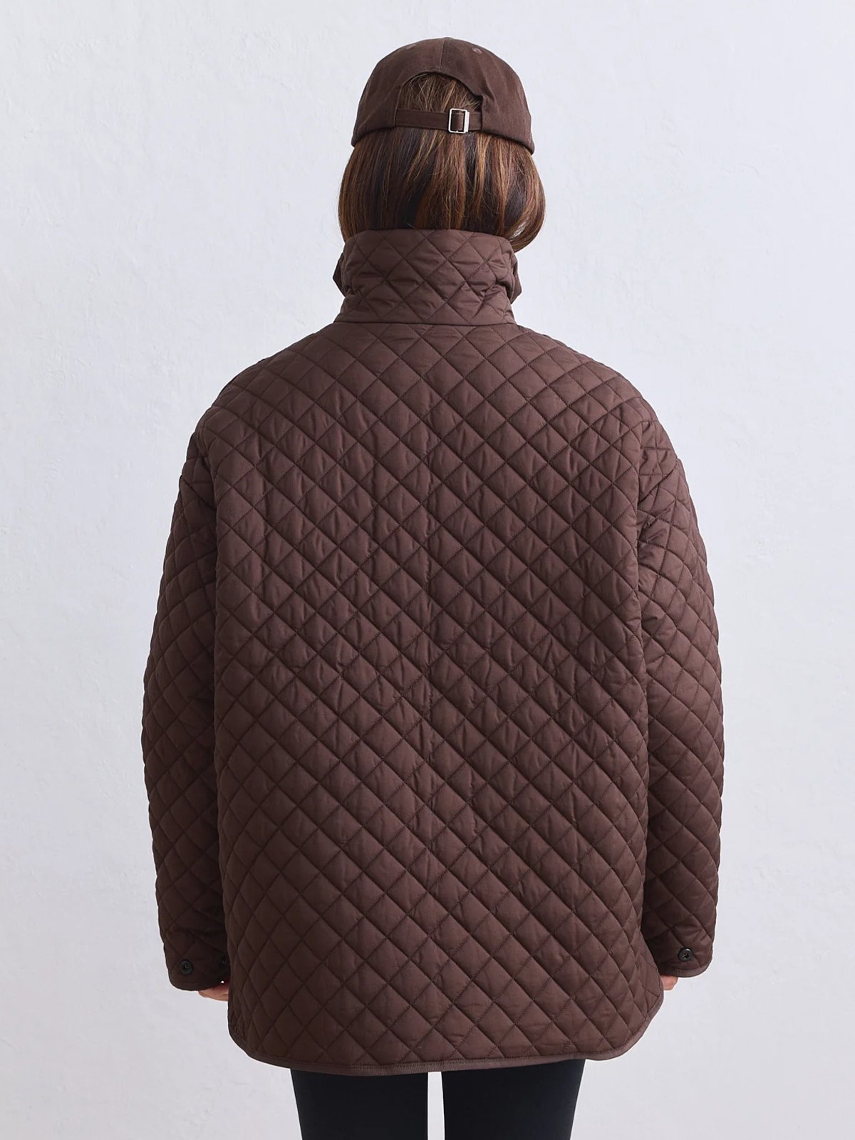 Aim'n Oversized Quilted Jacket Chocolate