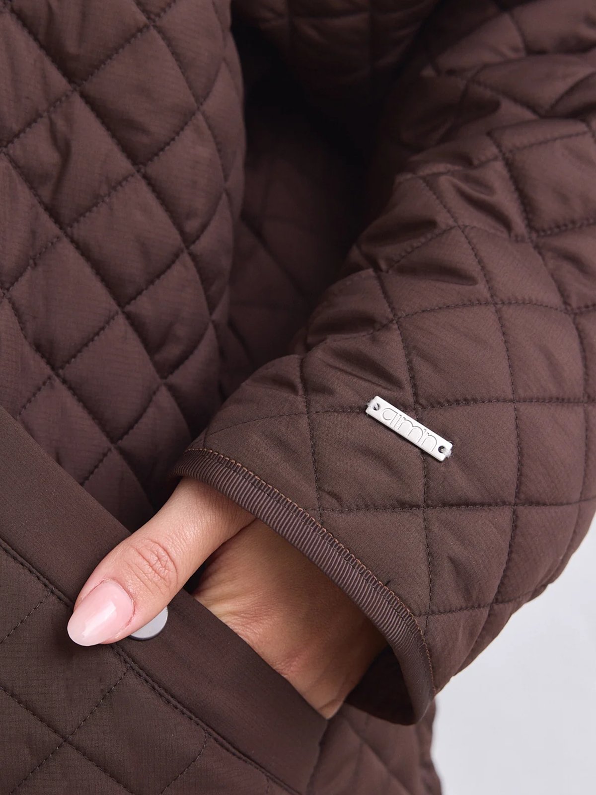 Aim'n Oversized Quilted Jacket Chocolate