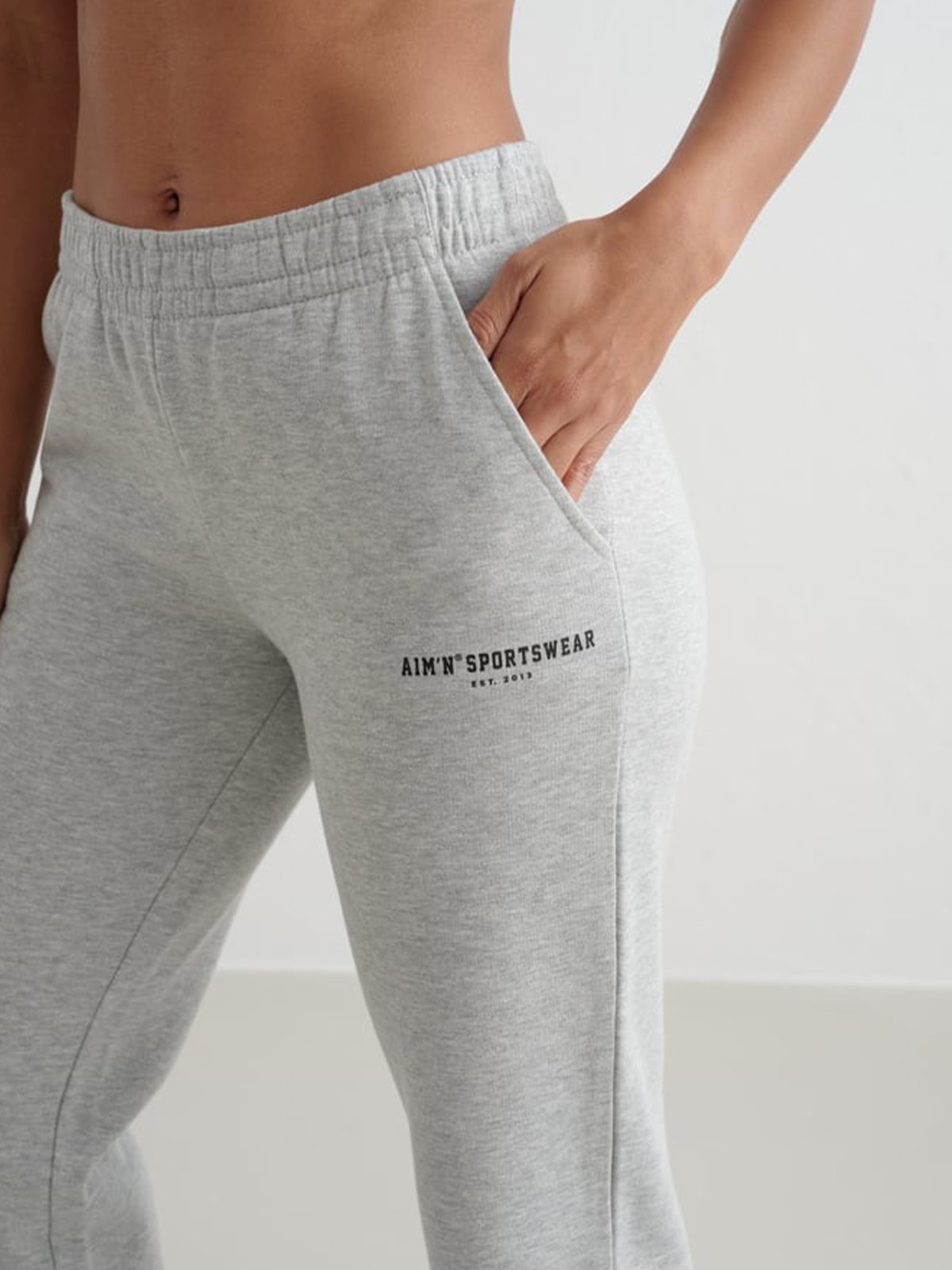 Aim'n Varsity Classic Sweat Pants Grey Melange