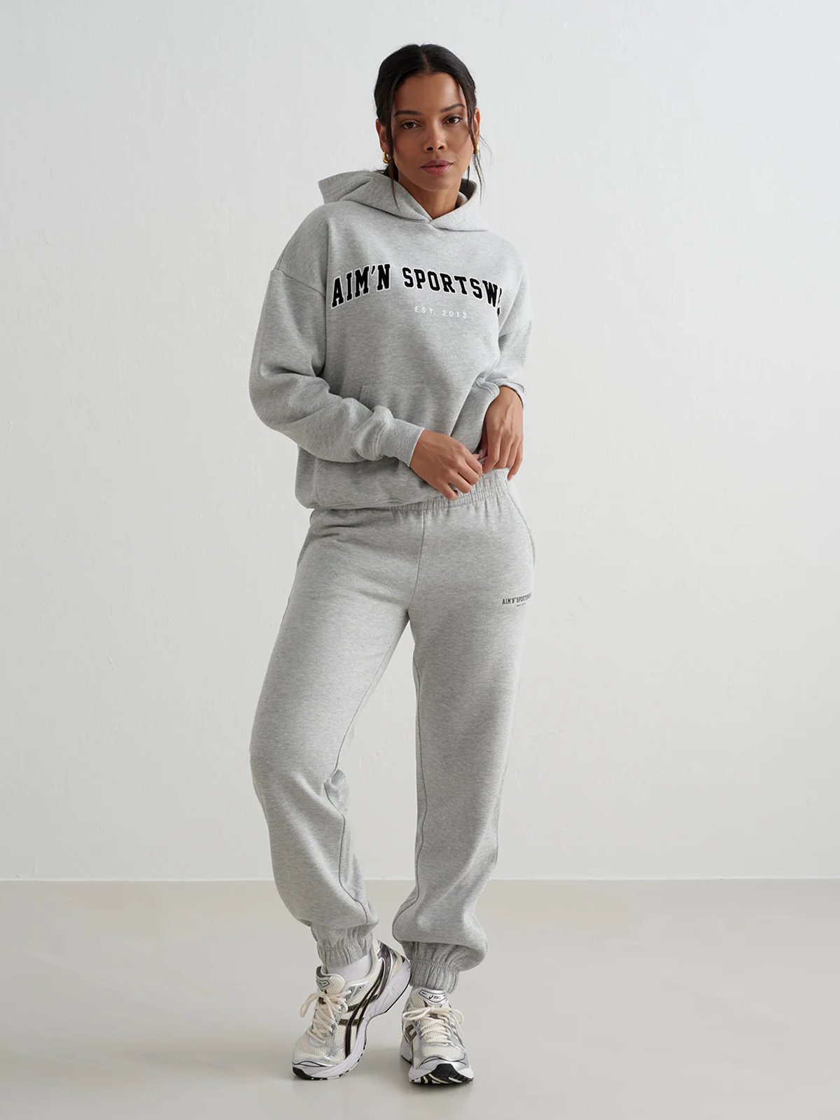 Aim'n Varsity Classic Sweat Pants Grey Melange