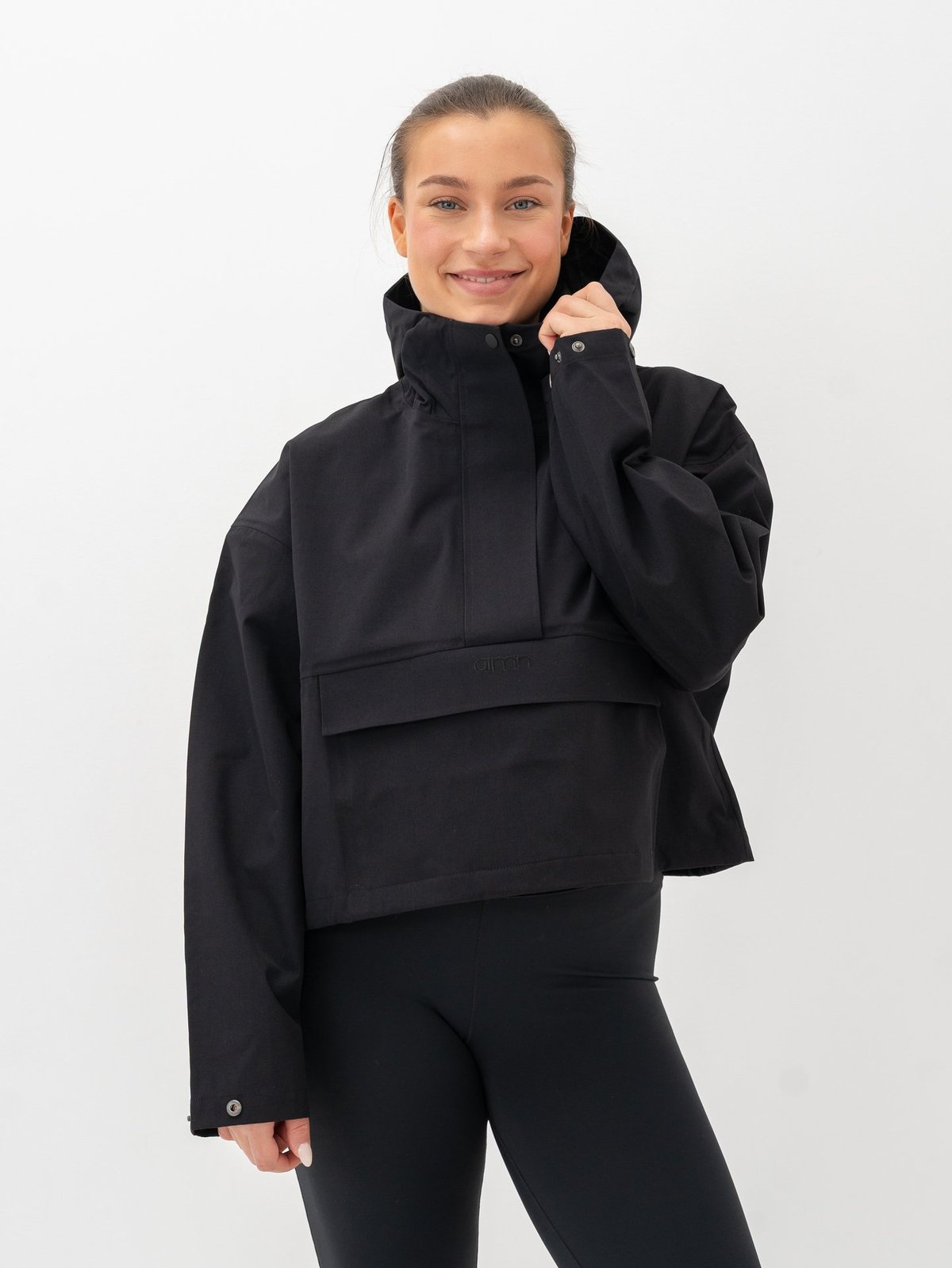 Aim'n Cropped Waterproof Anorak Black
