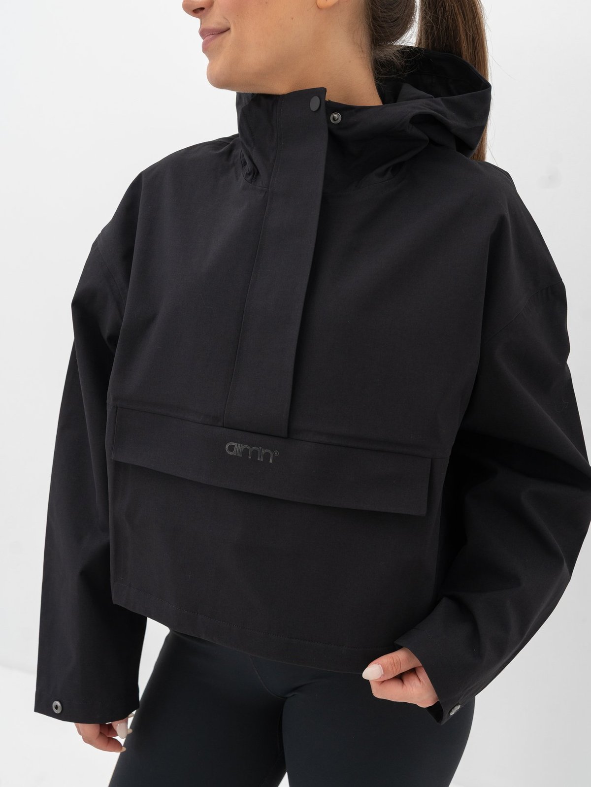 Aim'n Cropped Waterproof Anorak Black