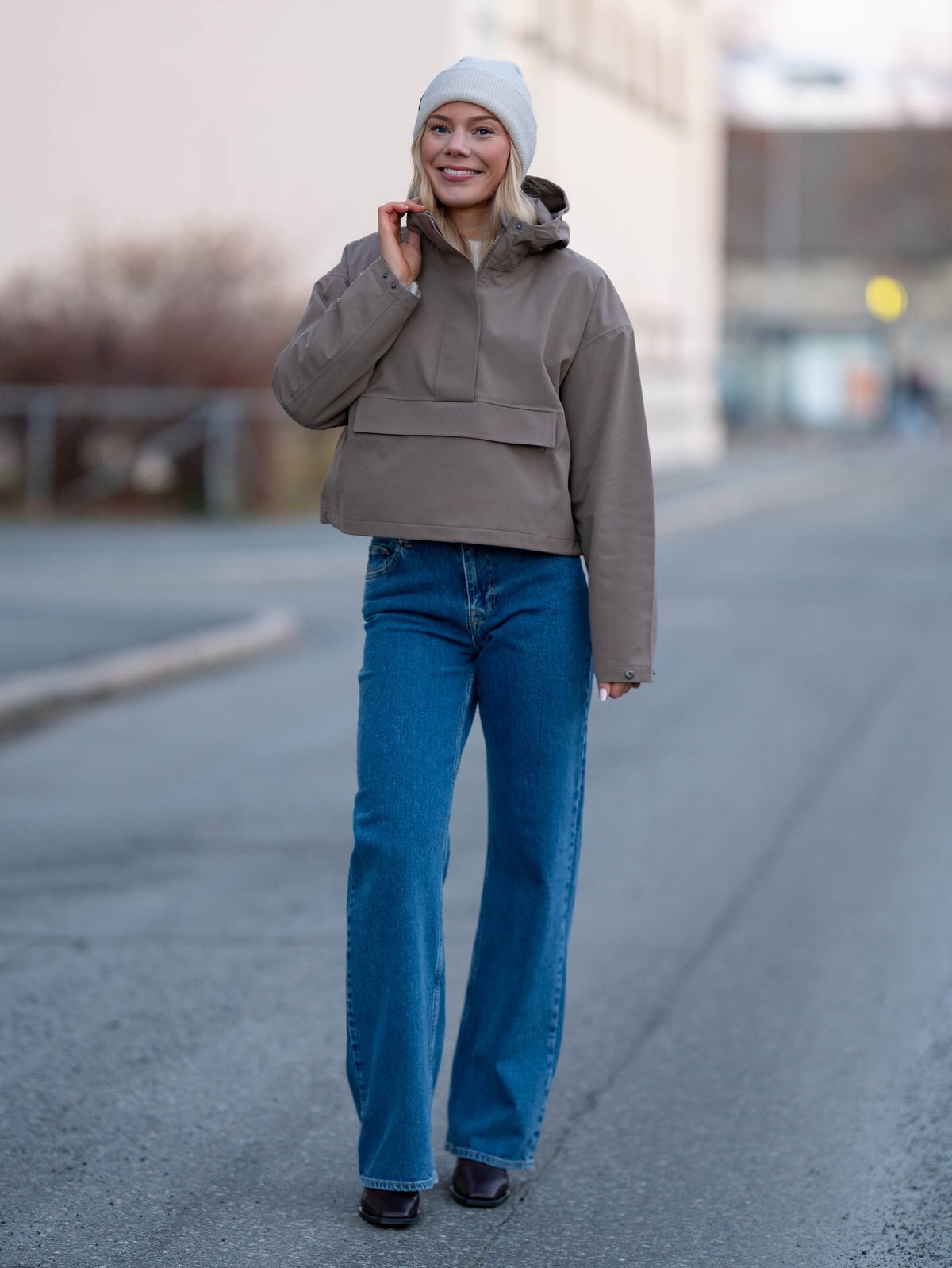 Aim'n Cropped Waterproof Anorak Nougat