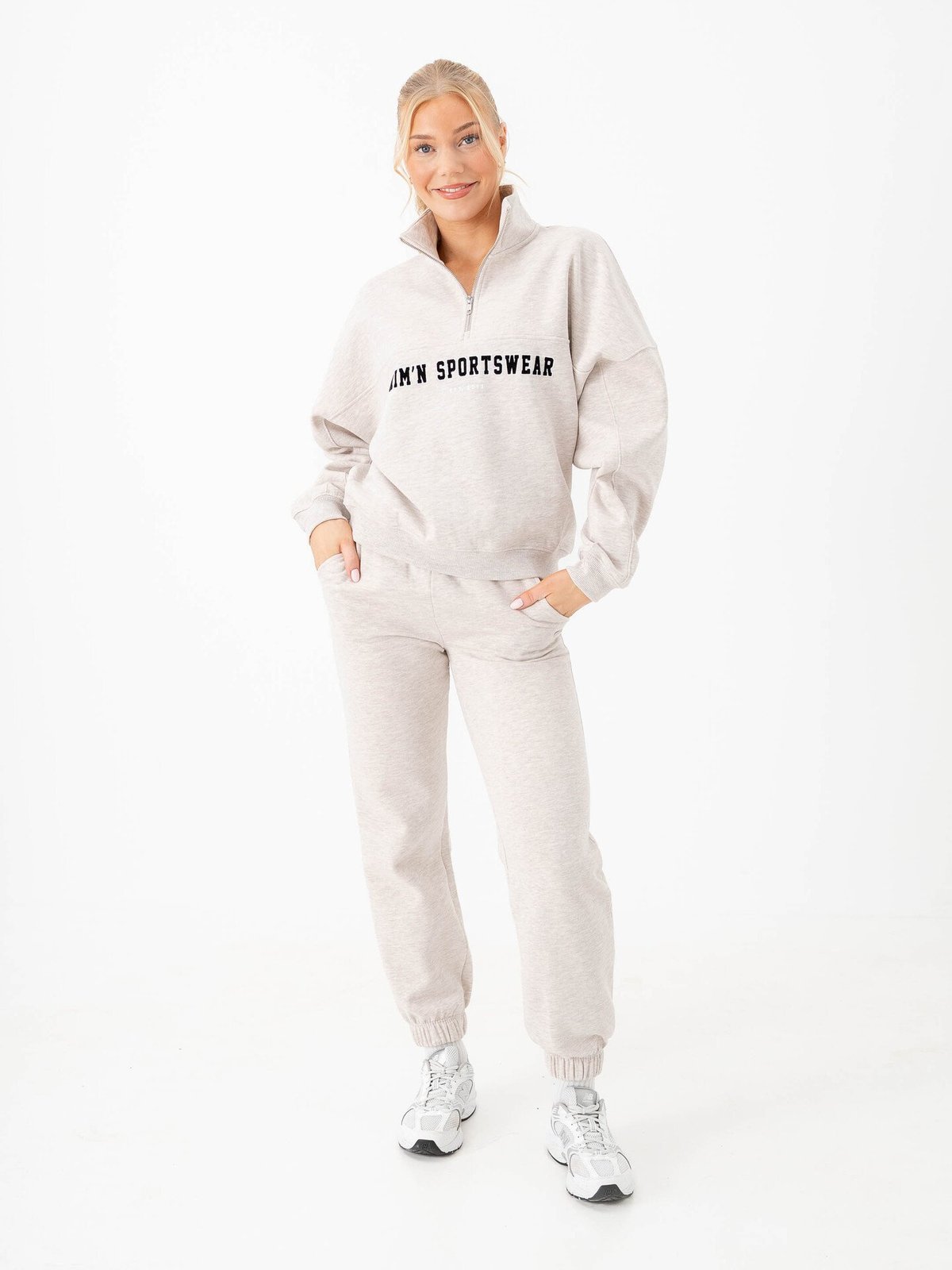 Aim'n Classic Sweat Pants Beige Melange