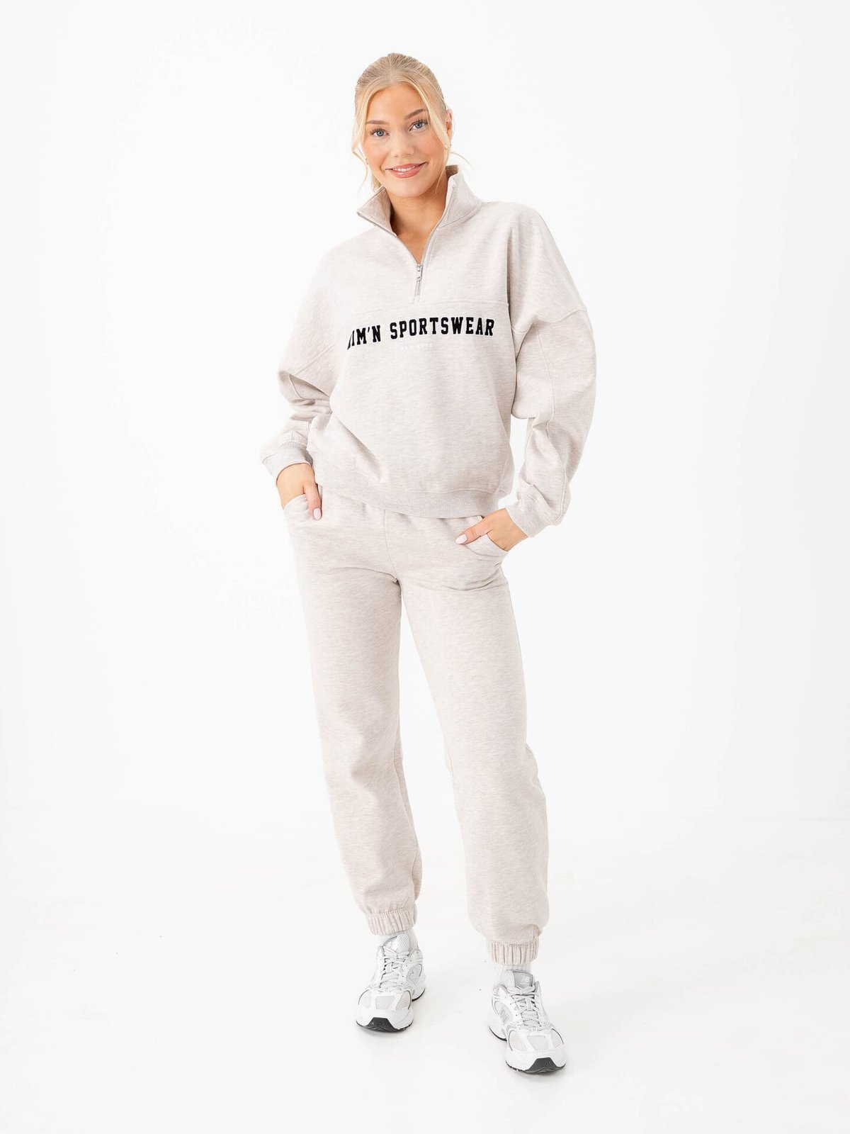 Aim'n Classic Sweat Pants Beige Melange