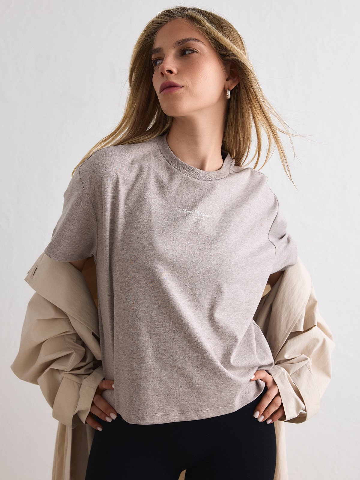 Aim'n Script Boxy T-Shirt Espresso Melange