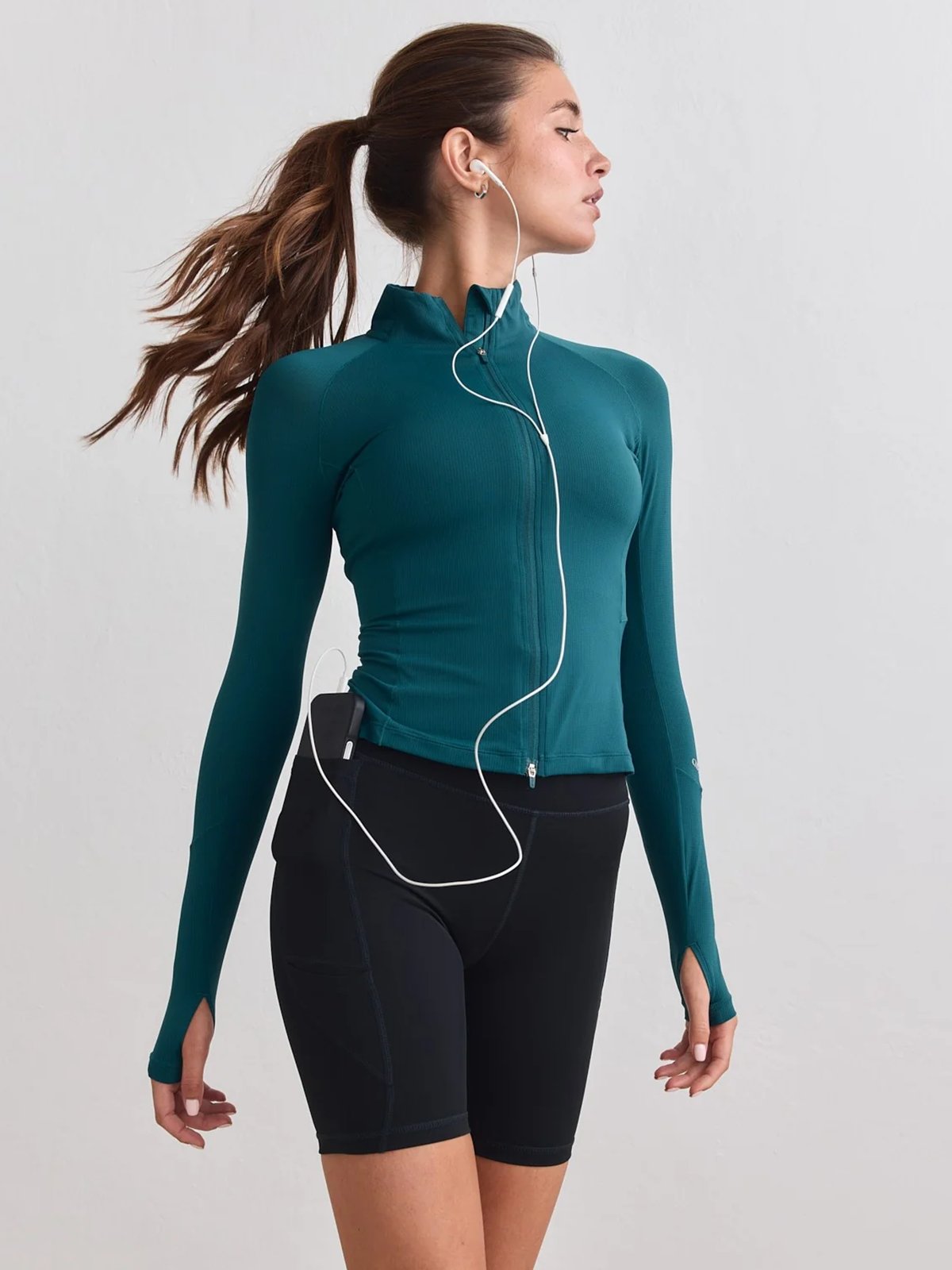 Aim'n Running Zip Long Sleeve Lagoon