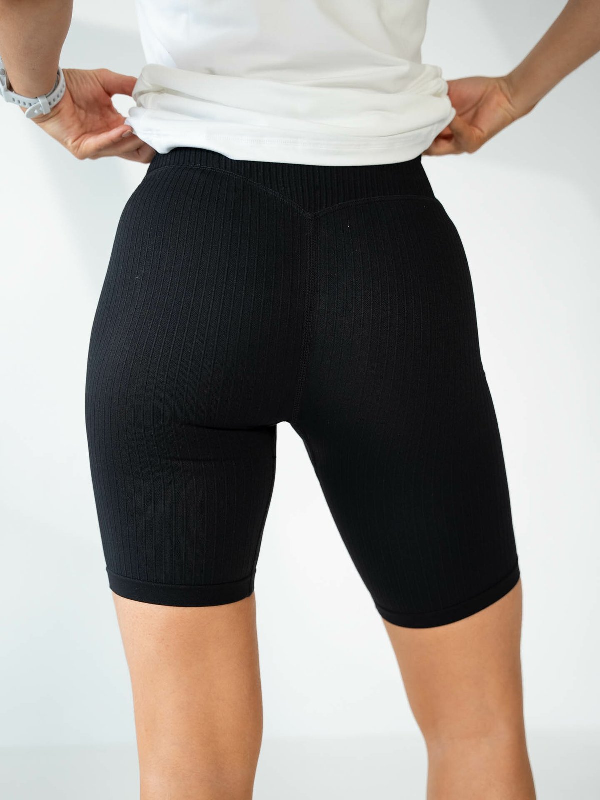 Aim'n Ribbed Seamless Biker Shorts Black