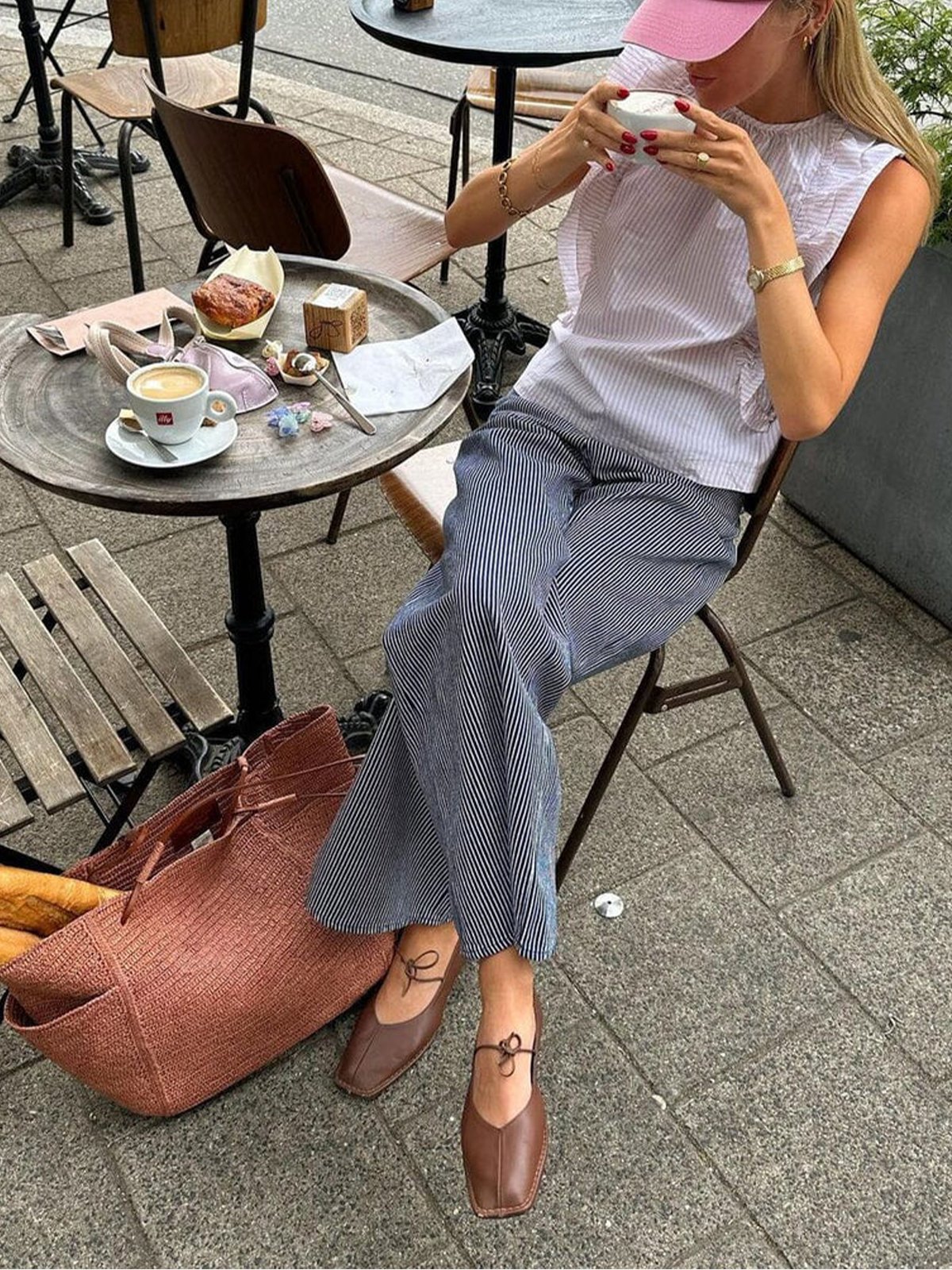 Alohas Sway Leather Ballet Flats Chestnut Brown