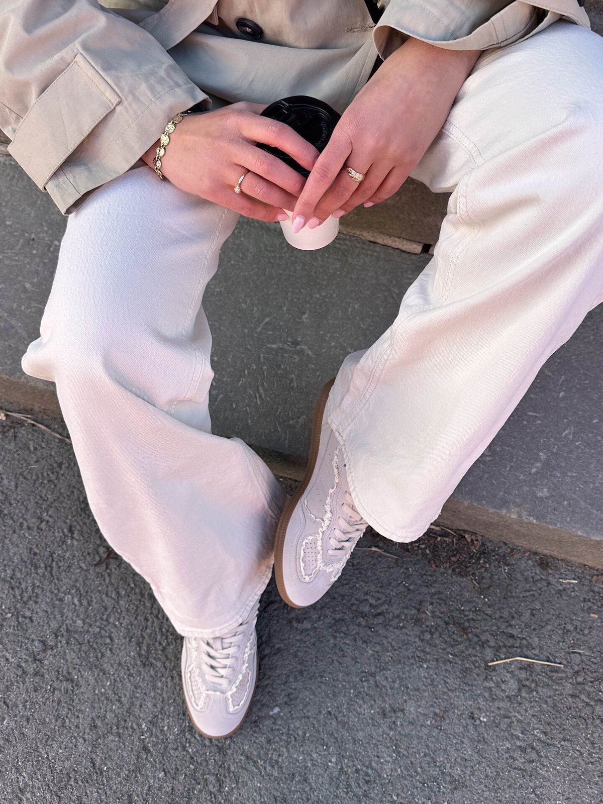 Alohas Tb. 490 Crochet Leather Sneakers Crochet Cream