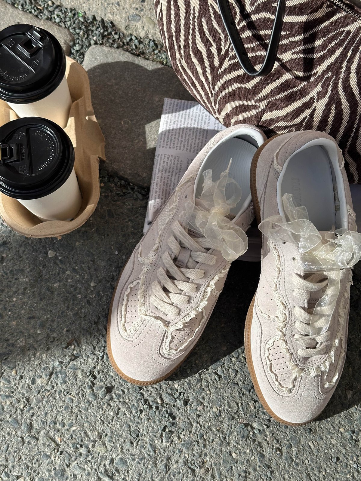 Alohas Tb. 490 Crochet Leather Sneakers Crochet Cream