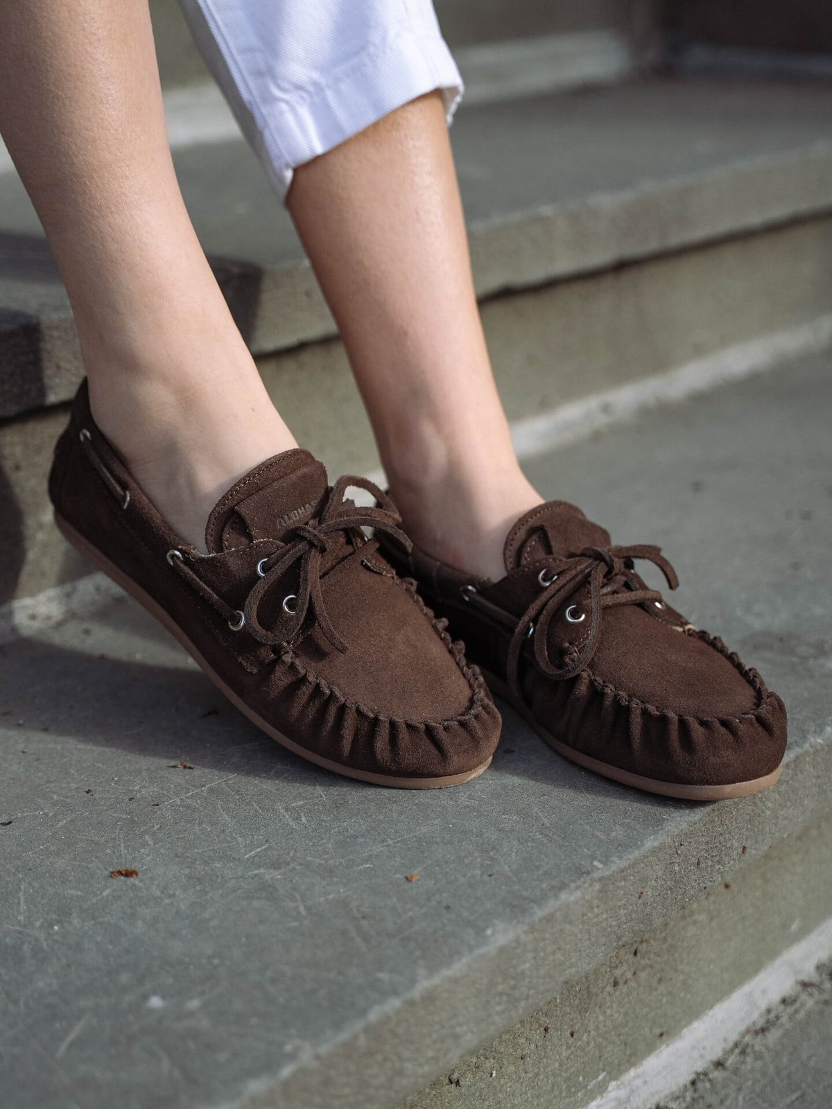 Alohas Rowan Suede Leather Loafers Brown
