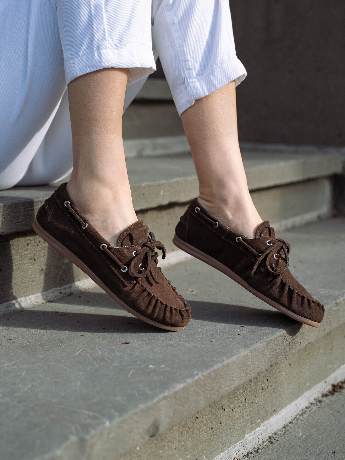 Alohas Rowan Suede Leather Loafers Brown