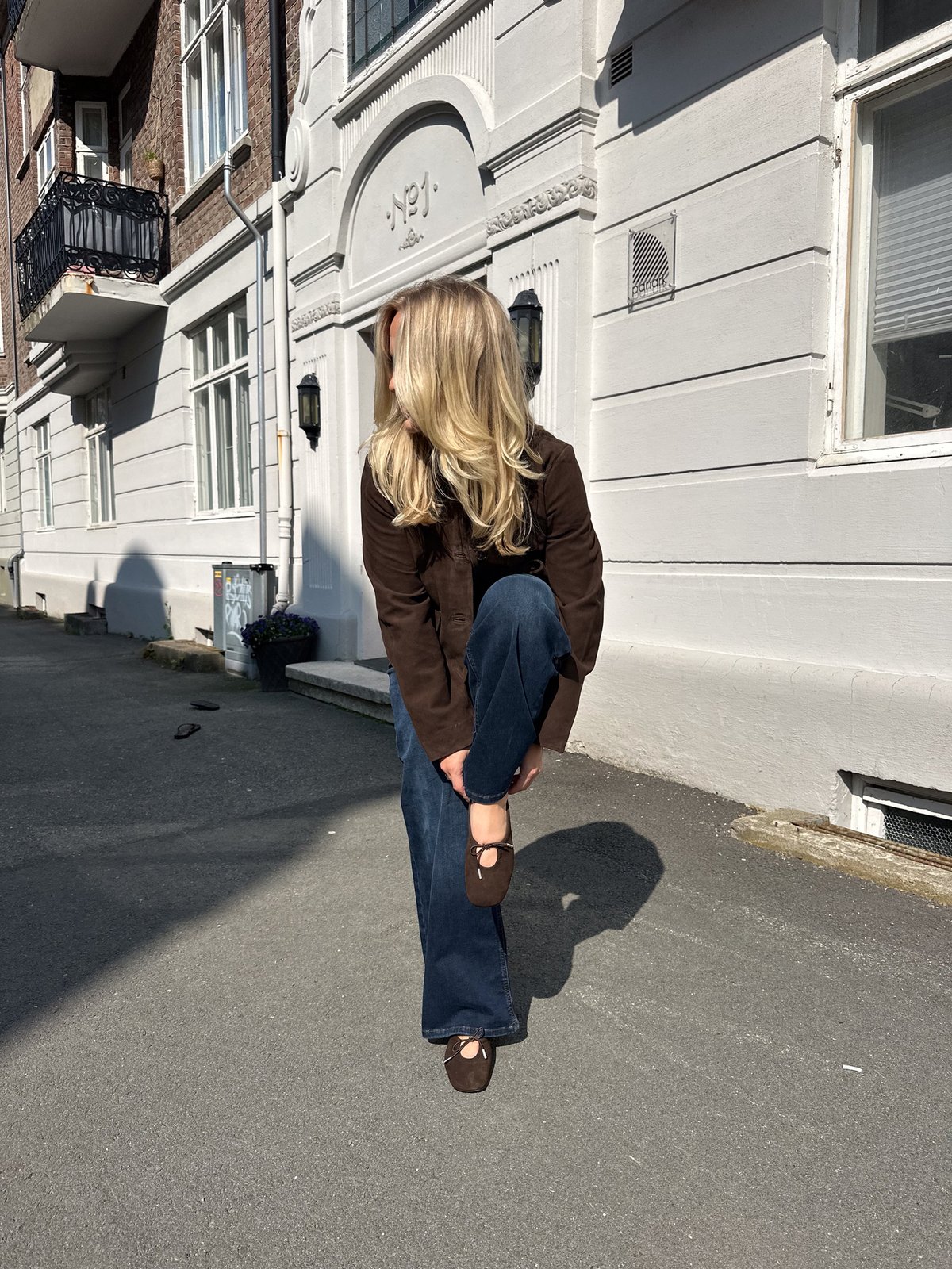 Alohas Rosalind Recycled Brown Leather Ballet Flats Recycled brown