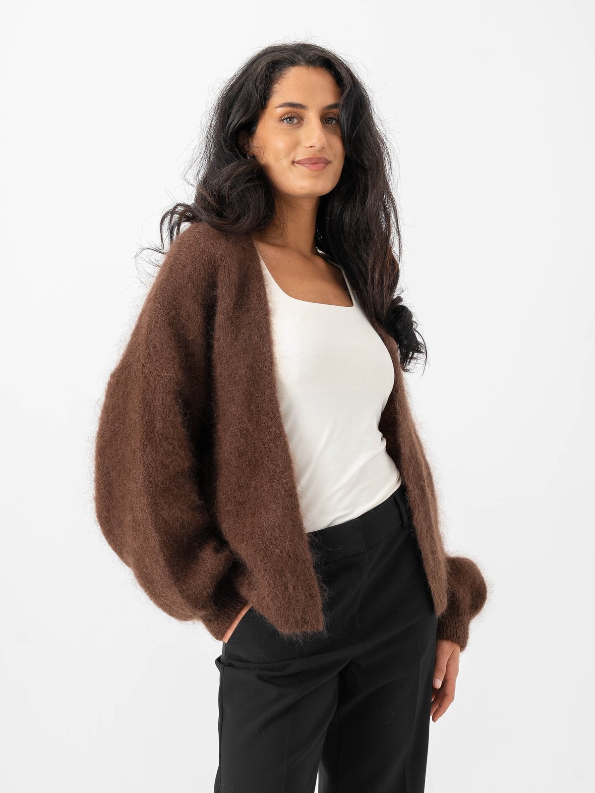 American Dreams Lee  Short Cardigan Cocoa