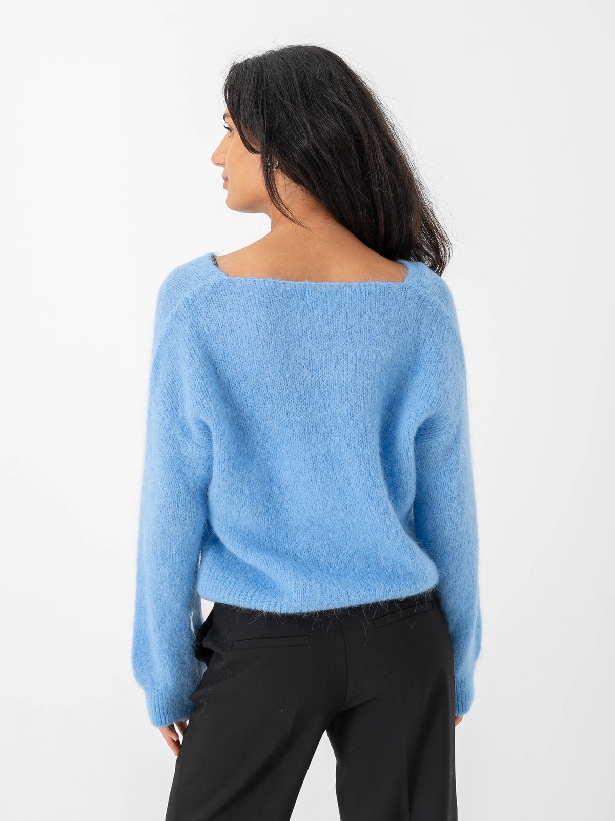 American Dreams Milana Long Sleeve Alpaca Pullover Sky Blue