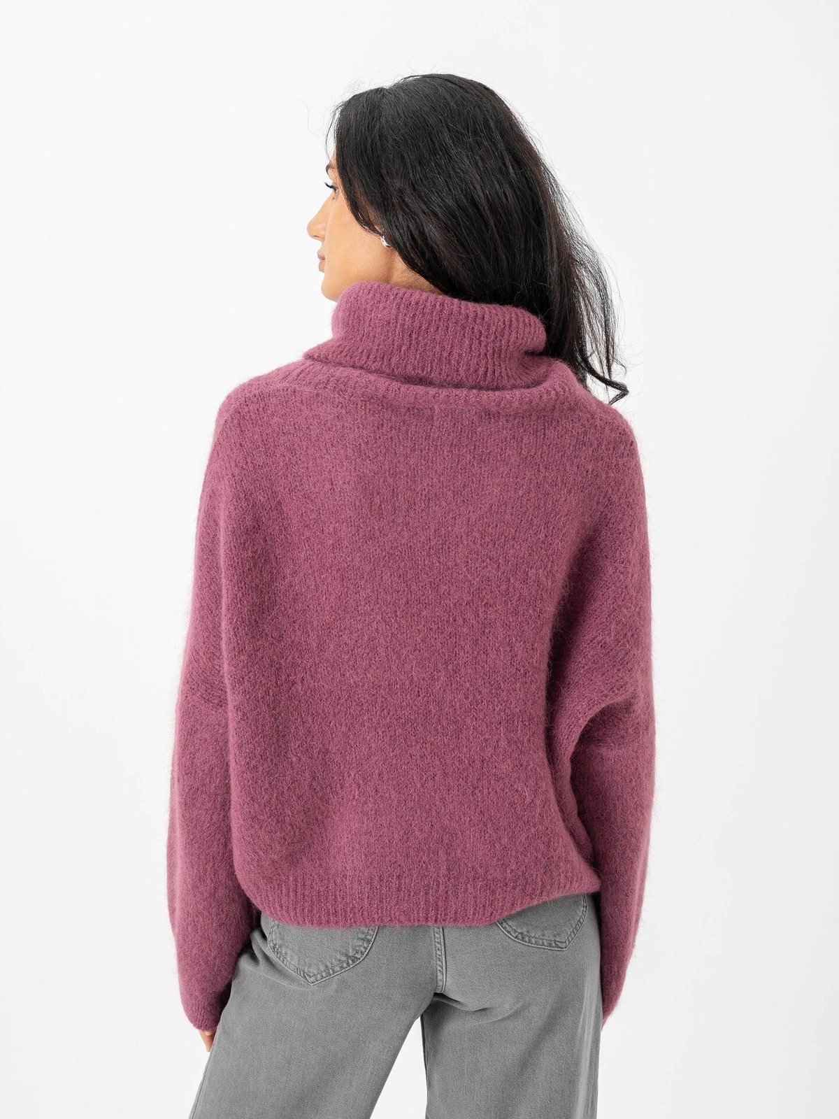 American Dreams Andrea Rollneck Alpaca Pullover Bordeaux