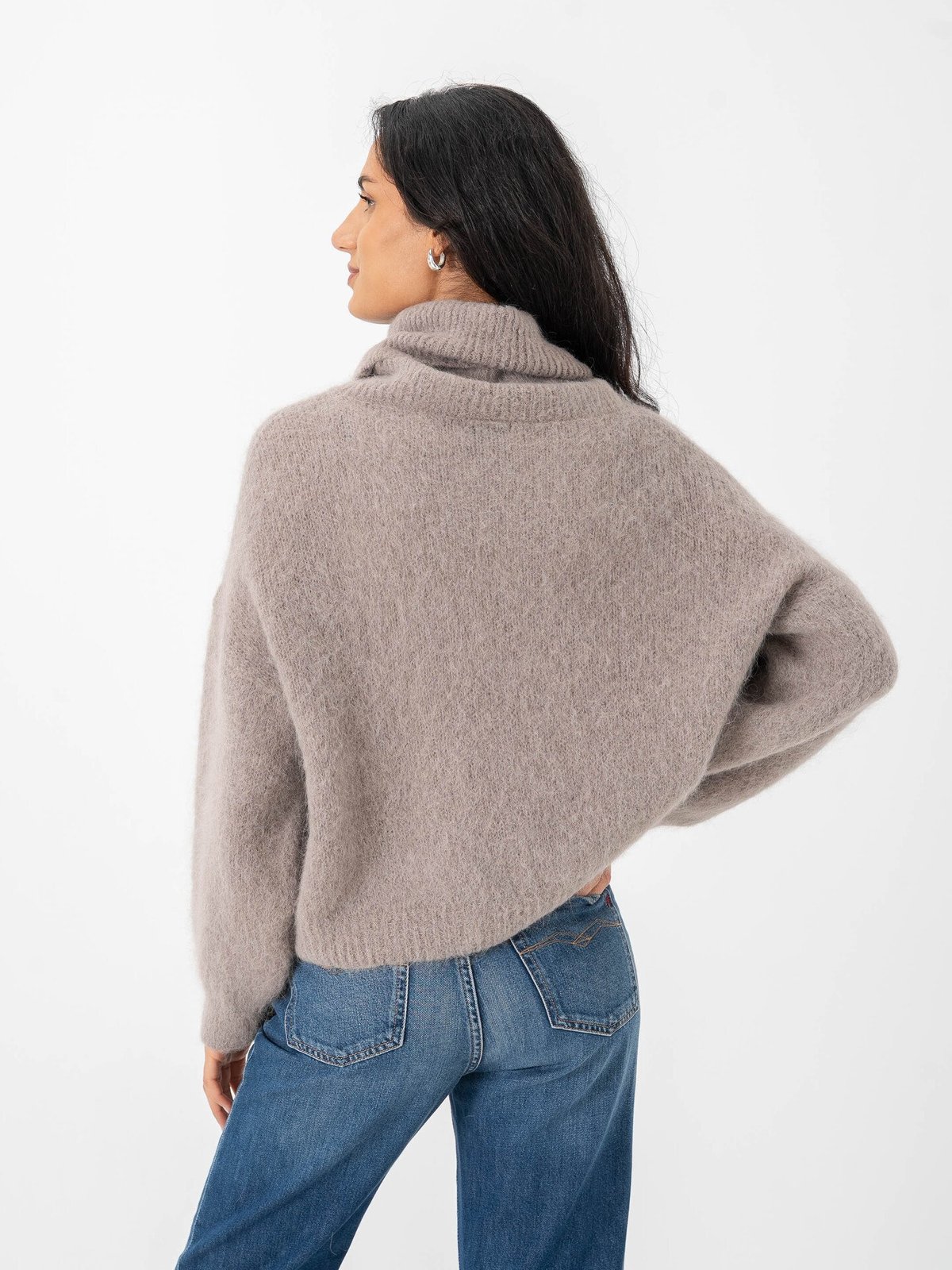 American Dreams Andrea Rollneck Alpaca Pullover Light Taupe