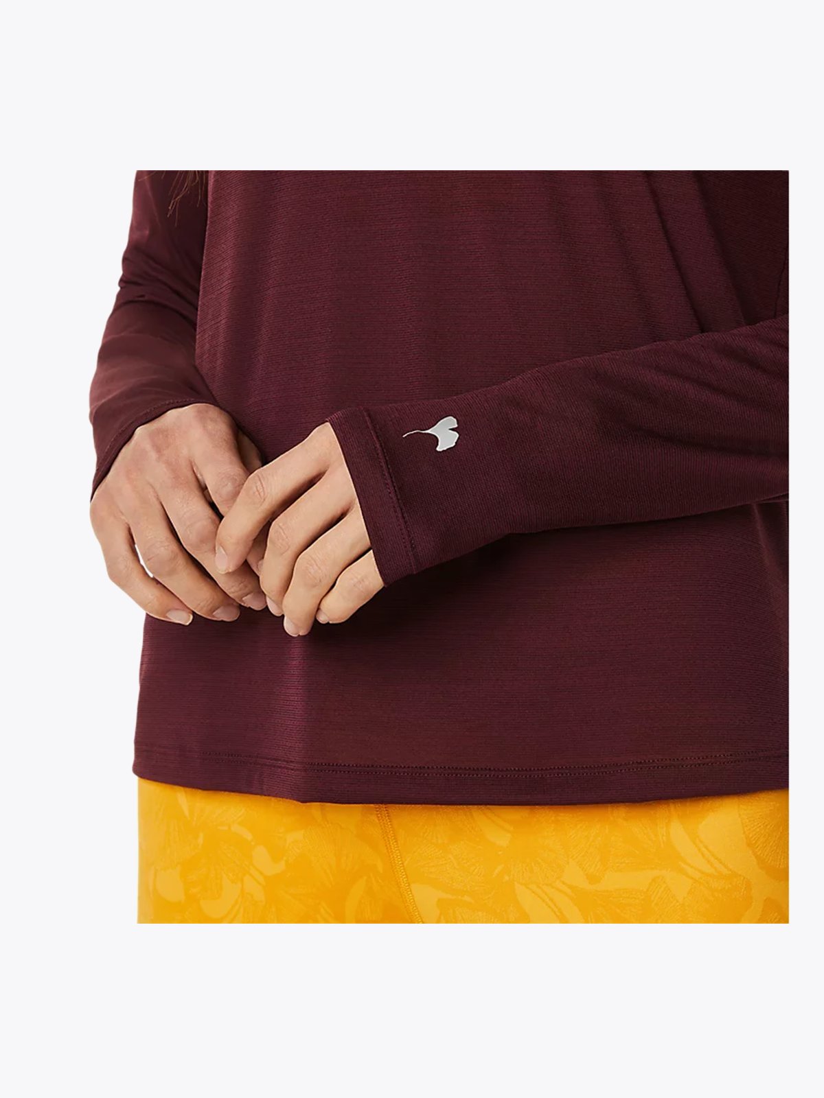 ASICS Mock Neck Run Long Sleeve Top Deep Mars